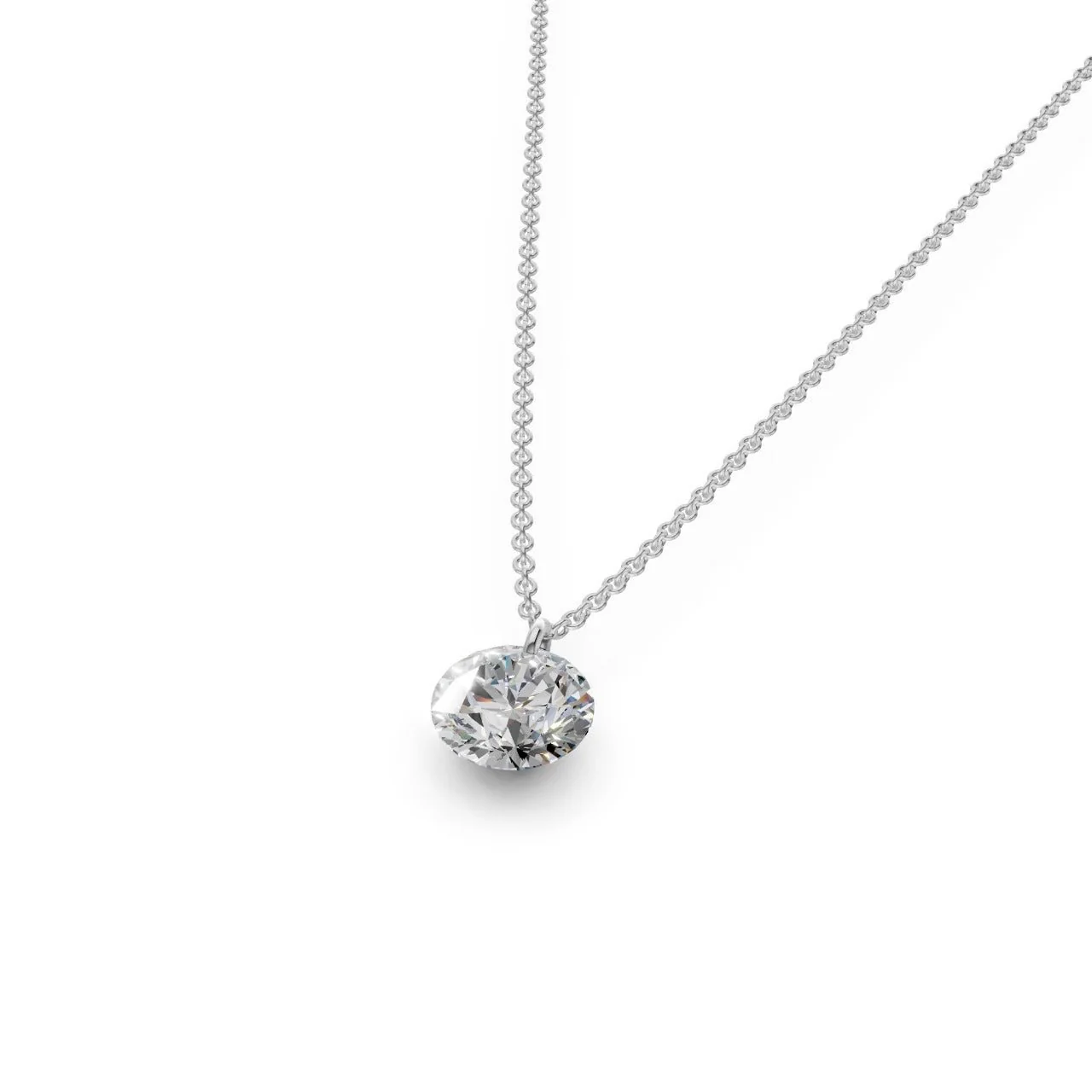 Floating Round Diamond Necklace - Image 8
