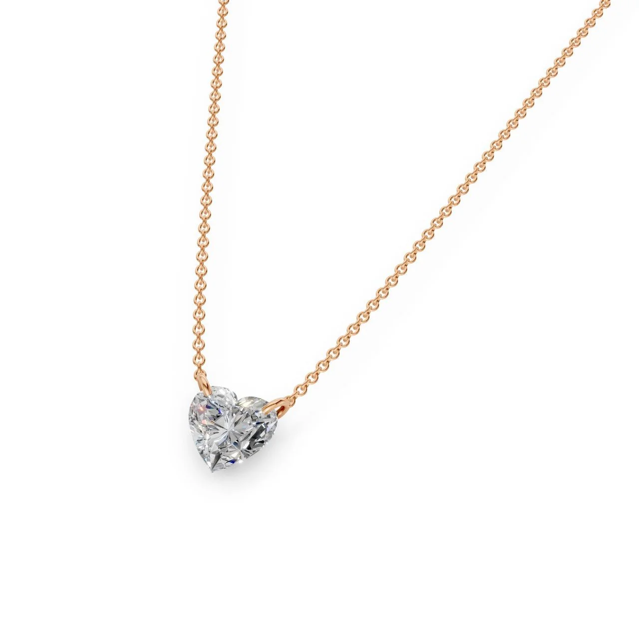 Floating Heart Diamond Necklace - Image 4