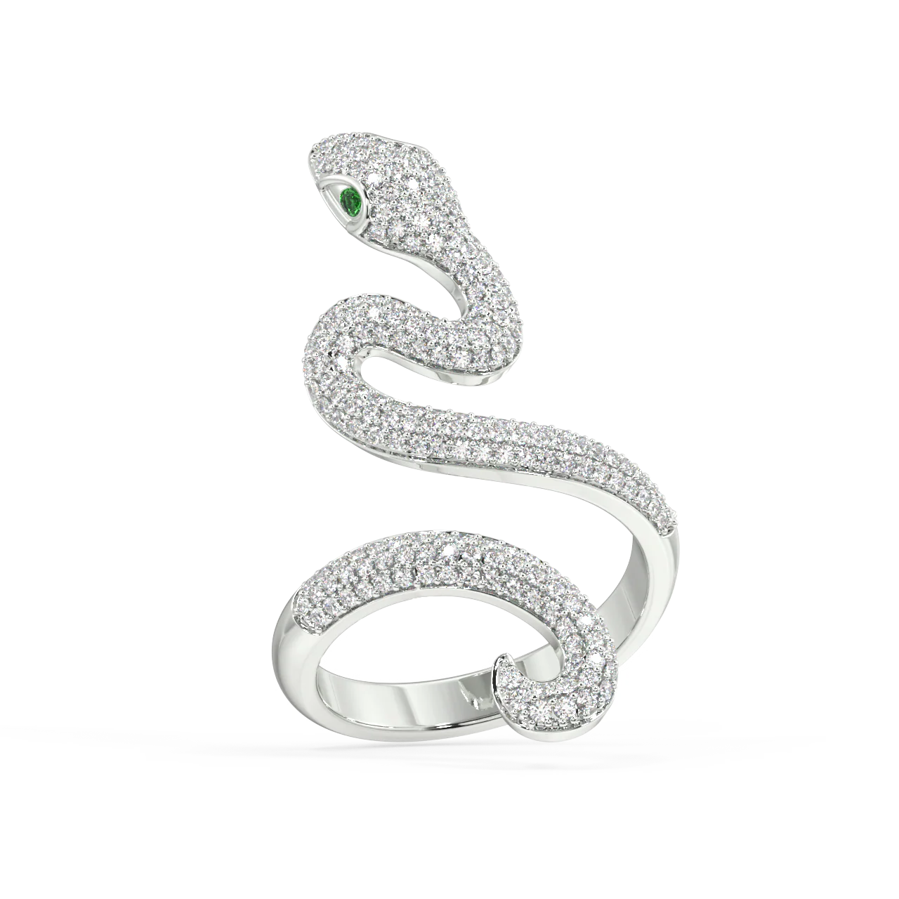 Gilded Serpent Round Diamond Ring - Image 11