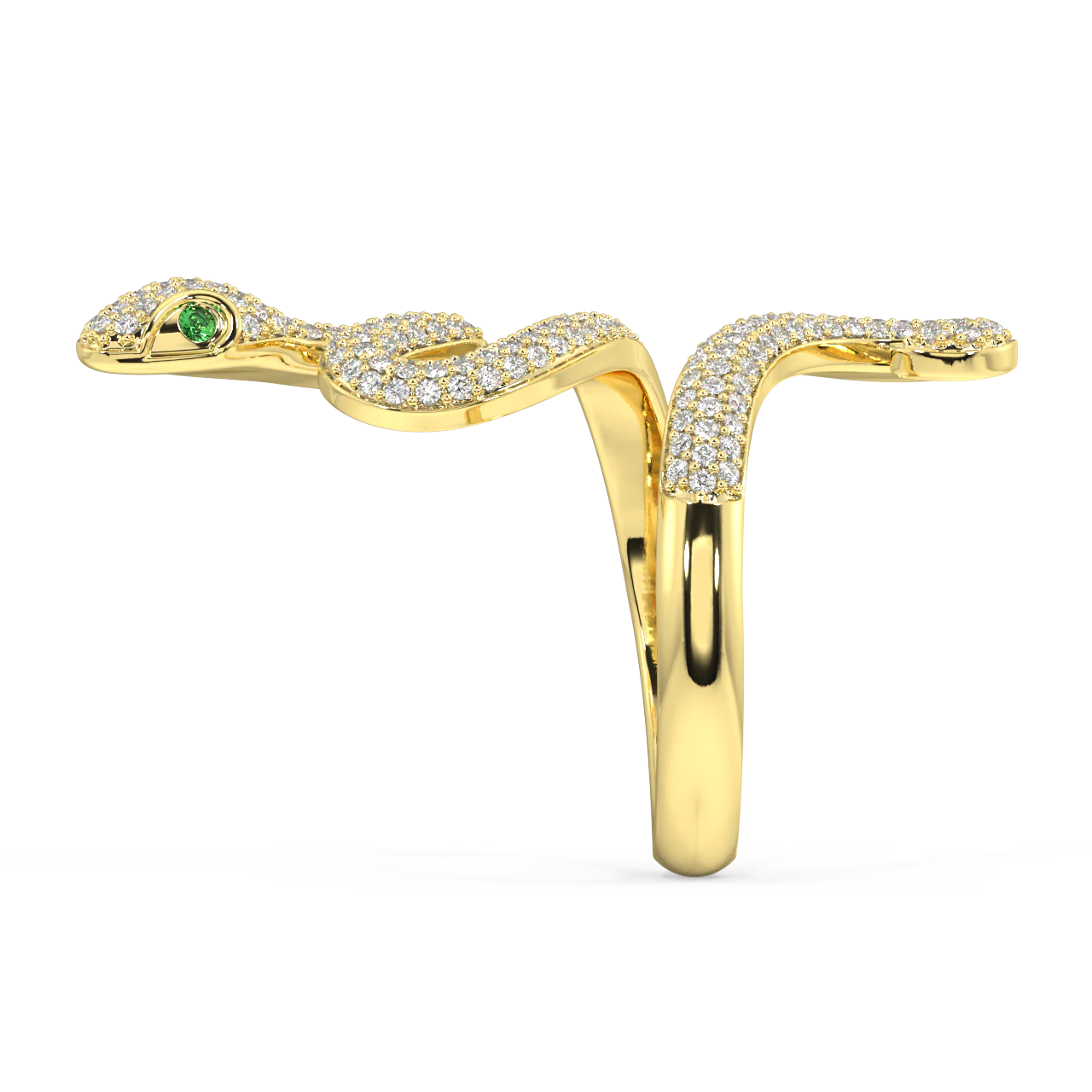 Gilded Serpent Round Diamond Ring - Image 3