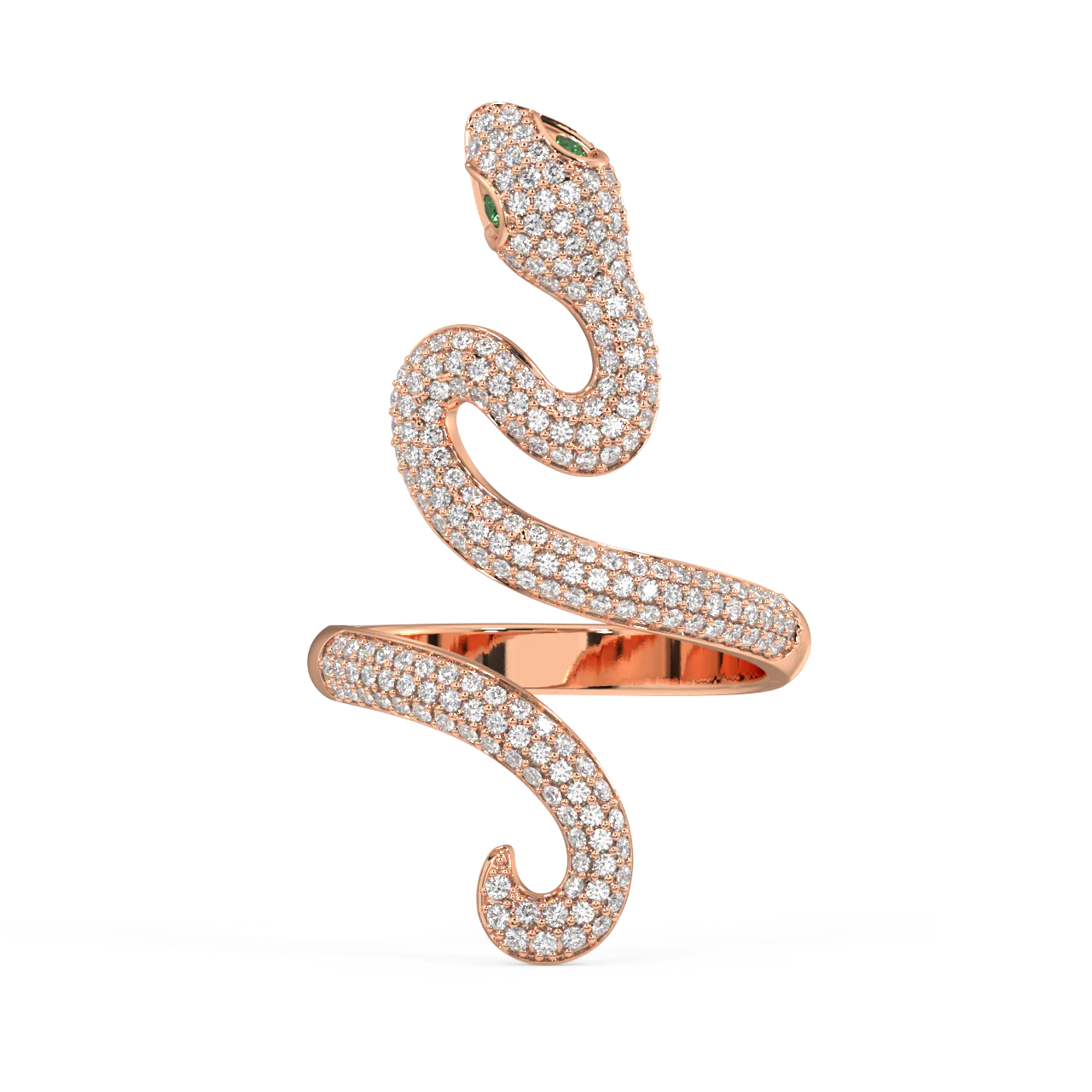 Gilded Serpent Round Diamond Ring - Image 5