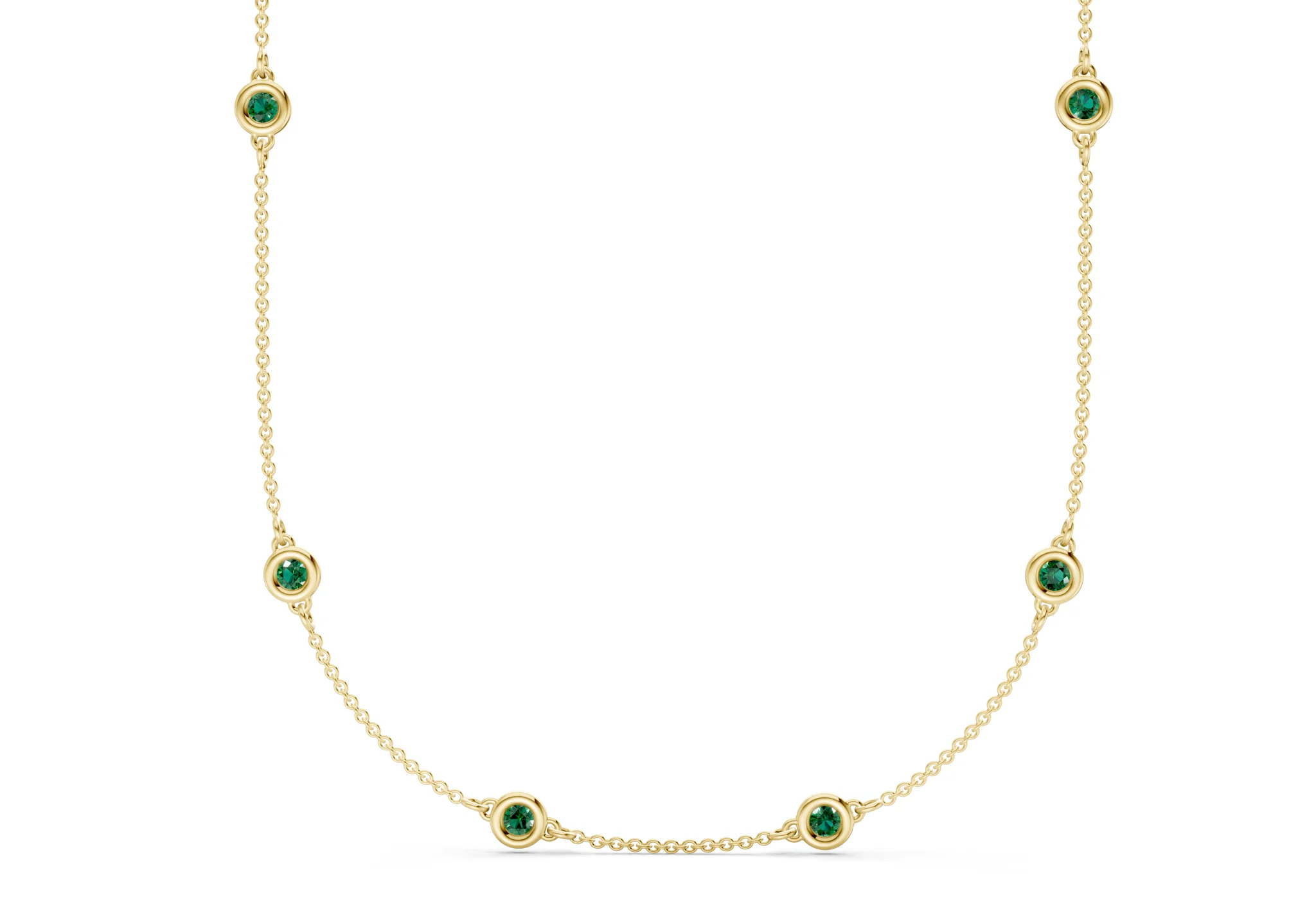 Harmony Emerald Gemstone Stationed Necklace 1½ Carat Total Wt. - Image 2