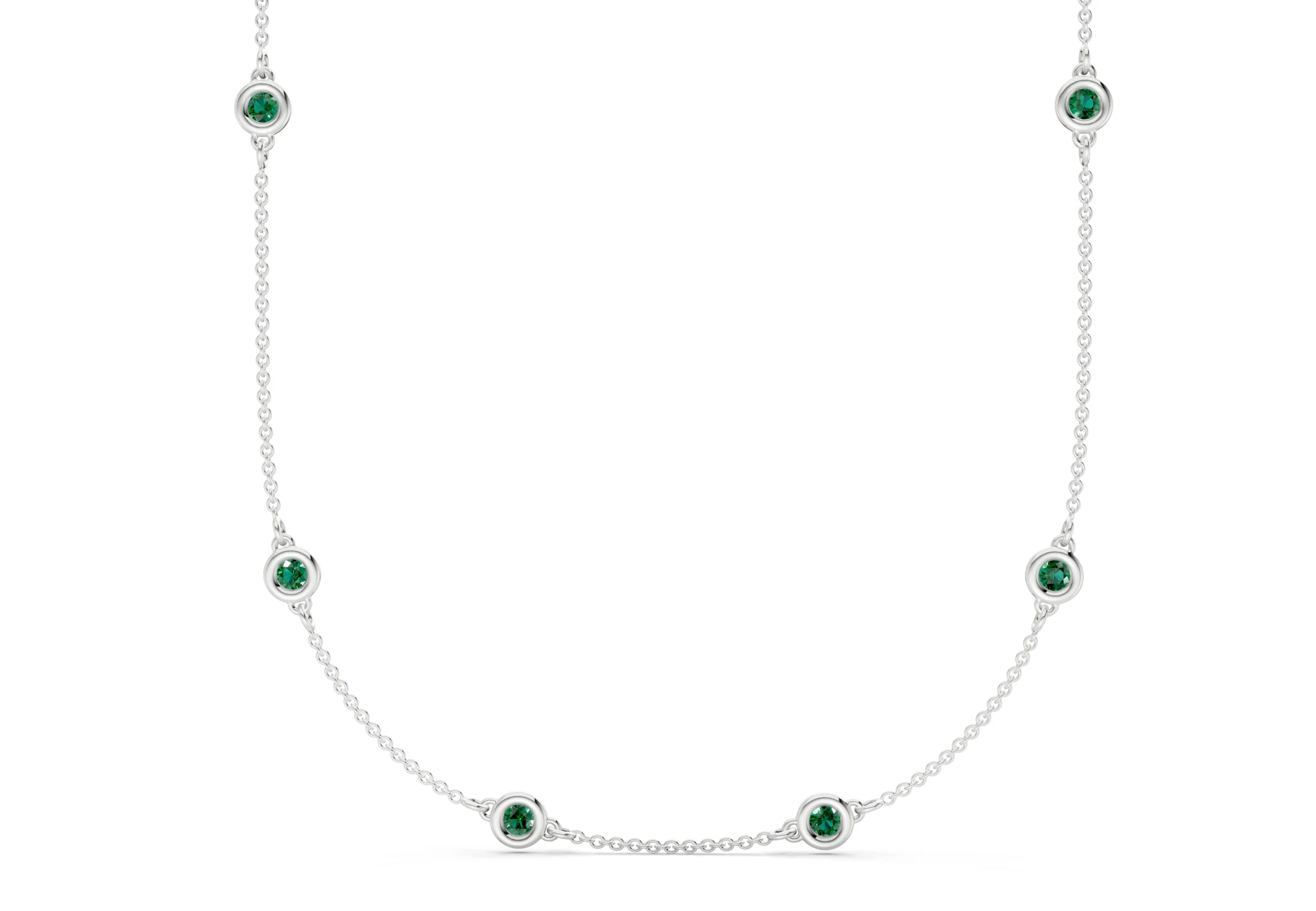 Harmony Emerald Gemstone Stationed Necklace 1½ Carat Total Wt. - Image 8
