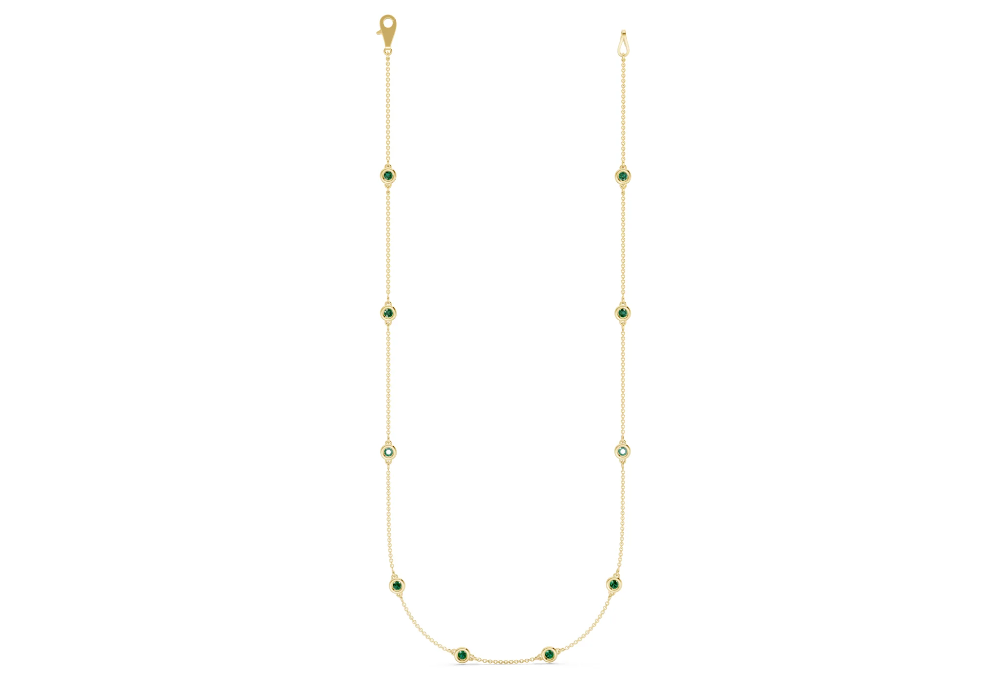 Harmony Emerald Gemstone Stationed Necklace 2½ Carat Total Wt.