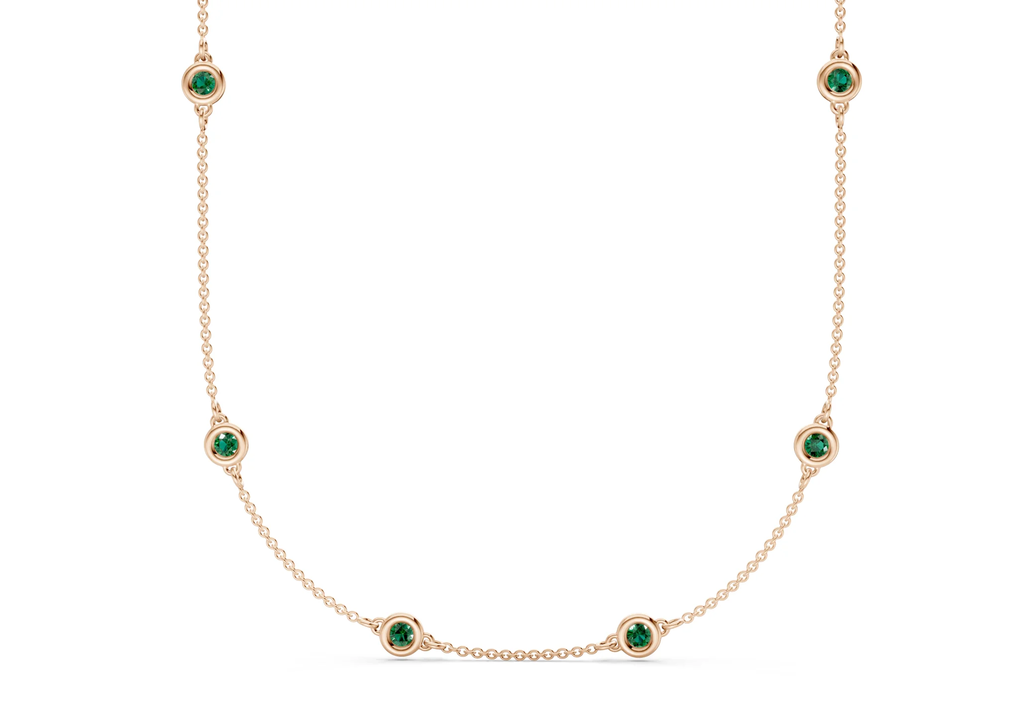 Harmony Emerald Gemstone Stationed Necklace 2½ Carat Total Wt. - Image 5