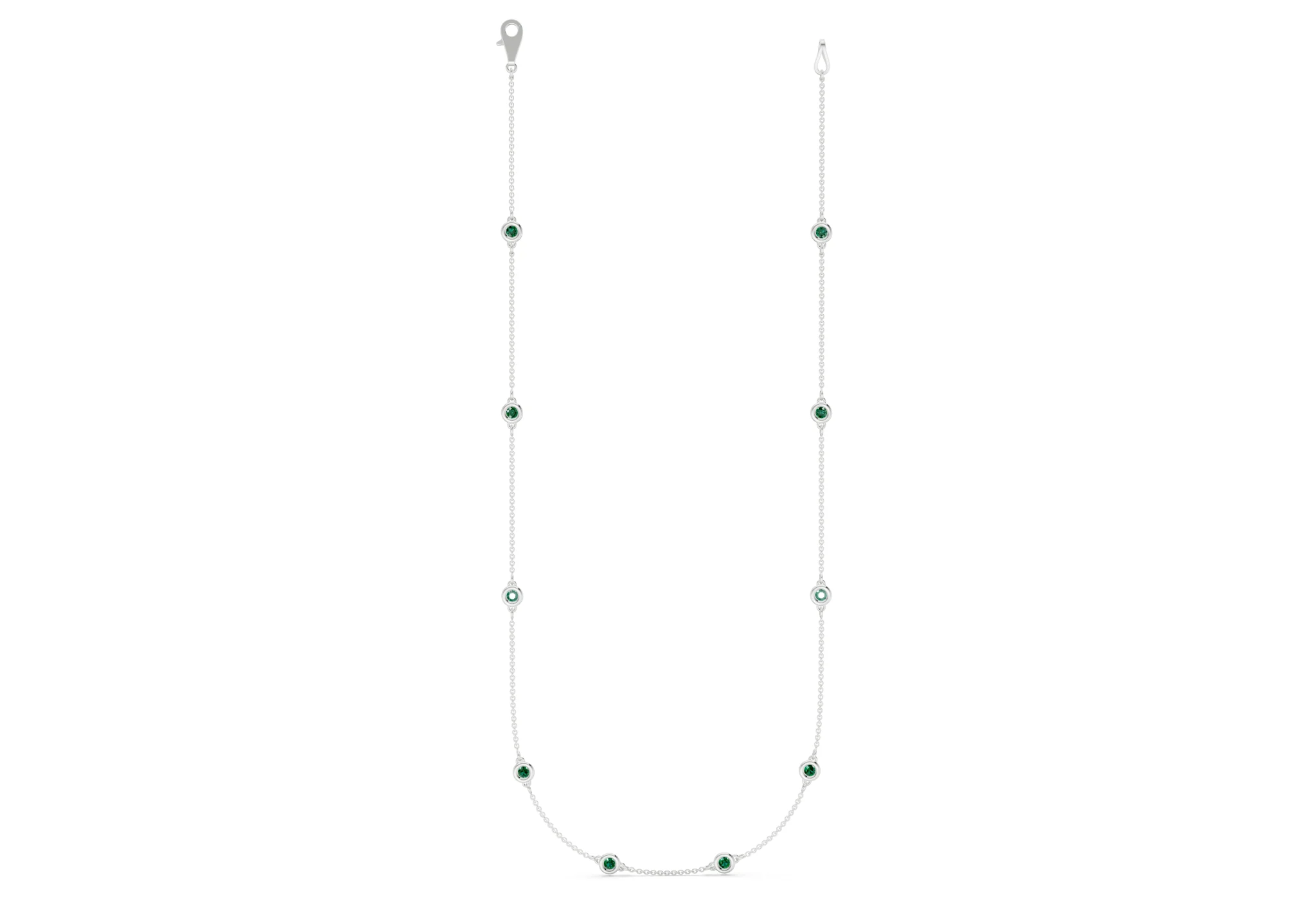 Harmony Emerald Gemstone Stationed Necklace ½ Carat Total Wt. - Image 7