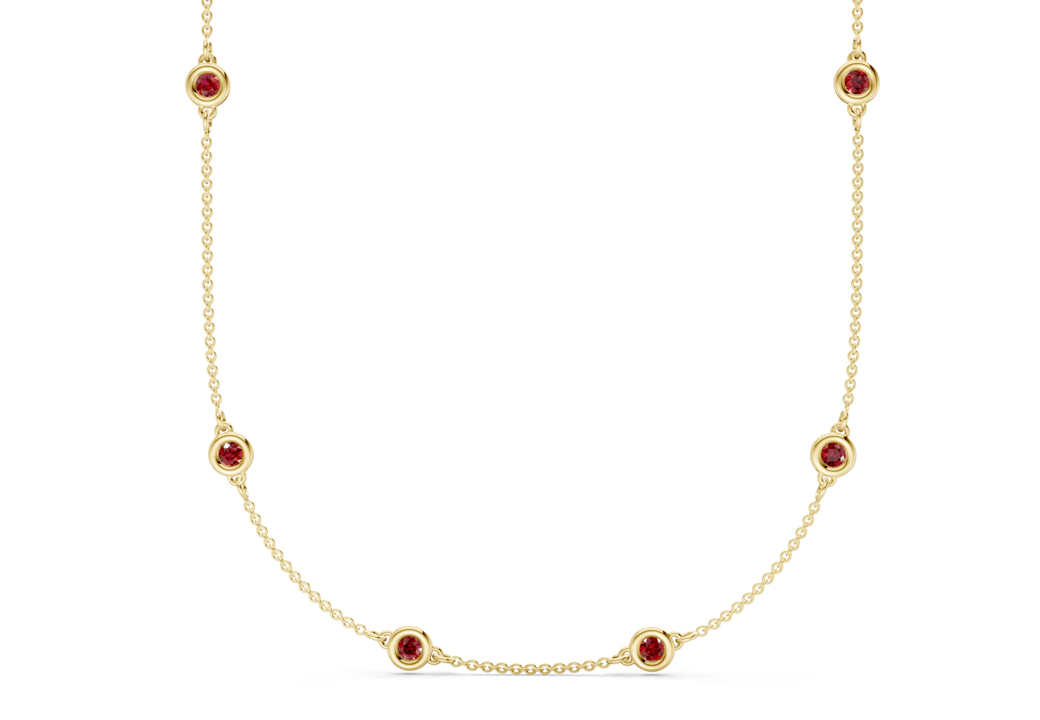 Harmony Ruby Gemstone Stationed Necklace ½ Carat Total Wt. - Image 2