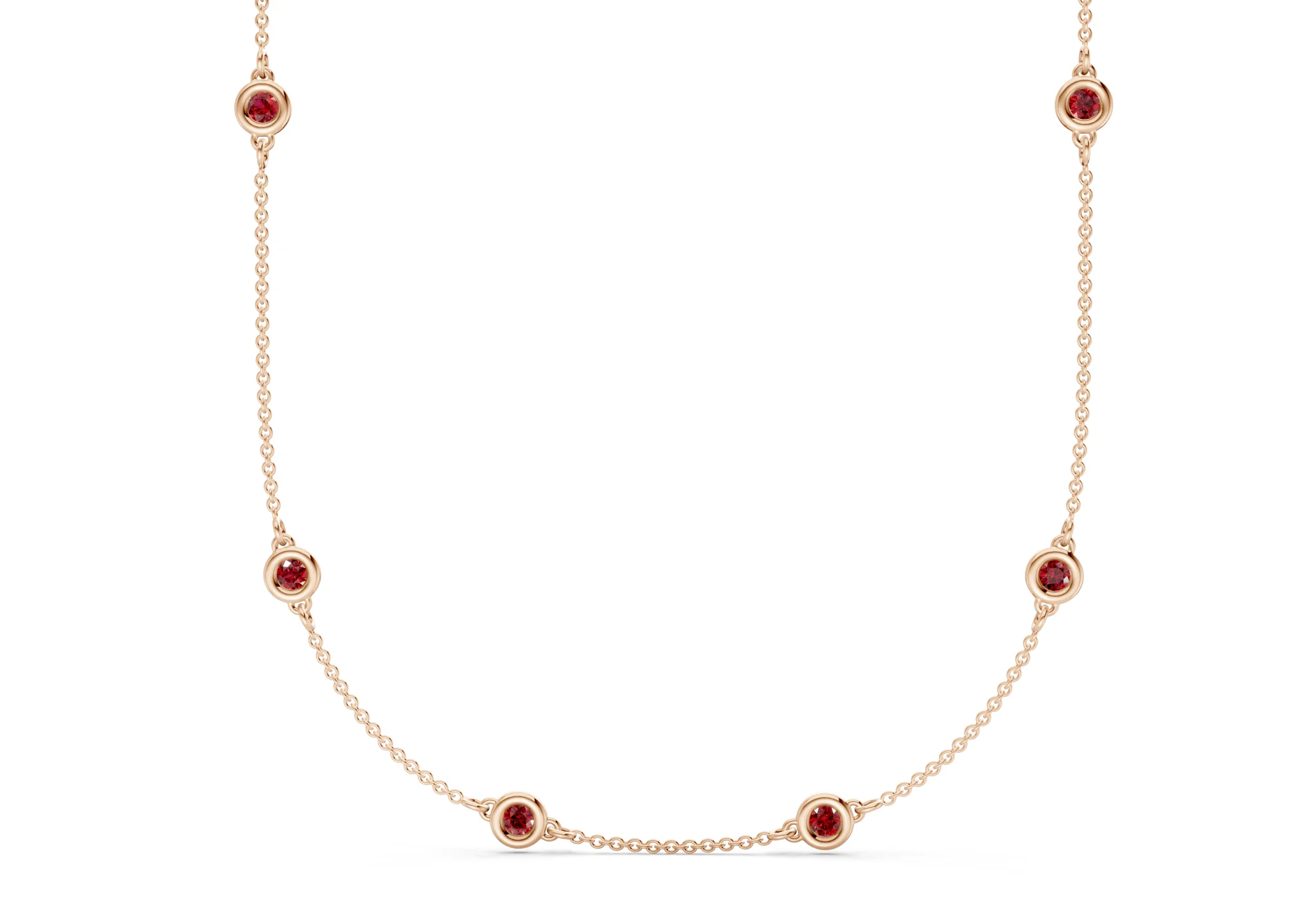 Harmony Ruby Gemstone Stationed Necklace ½ Carat Total Wt. - Image 5