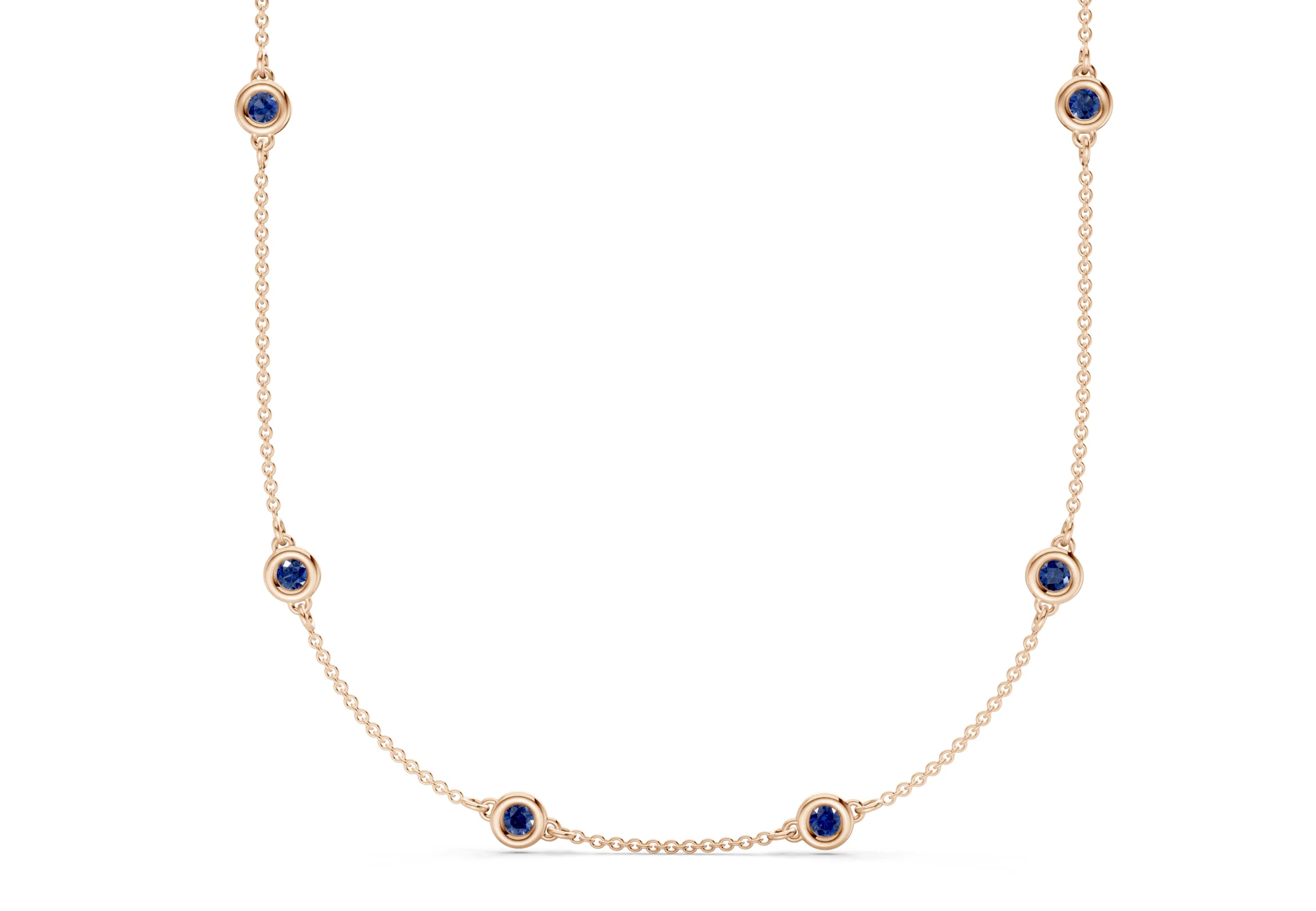 Harmony Sapphire Gemstone Stationed Necklace 1½ Carat Total Wt. - Image 5