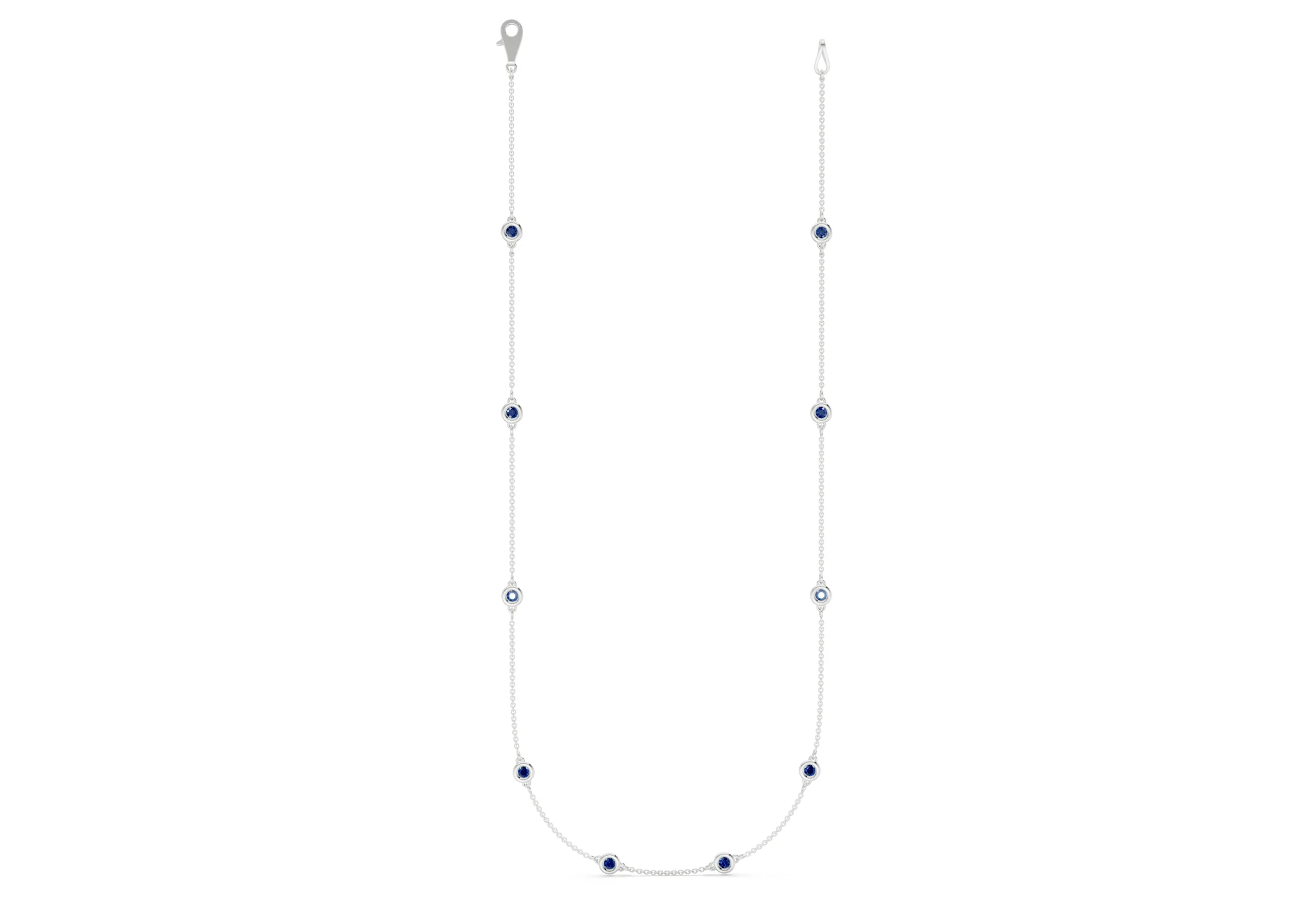 Harmony Sapphire Gemstone Stationed Necklace 1½ Carat Total Wt. - Image 7