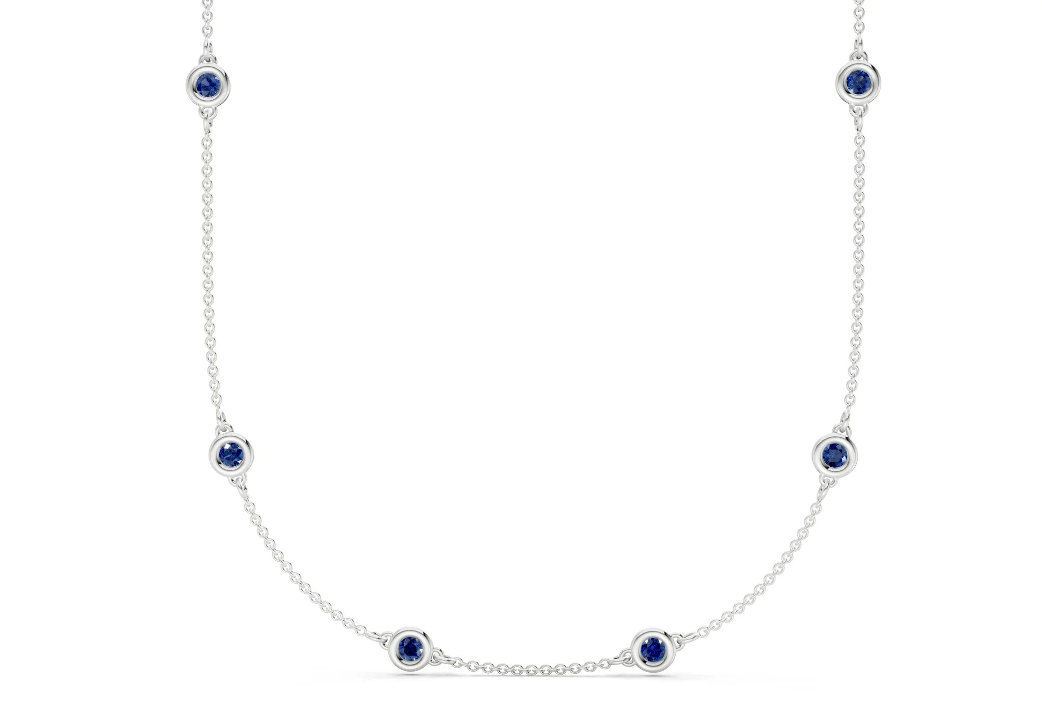 Harmony Sapphire Gemstone Stationed Necklace 2½ Carat Total Wt. - Image 8