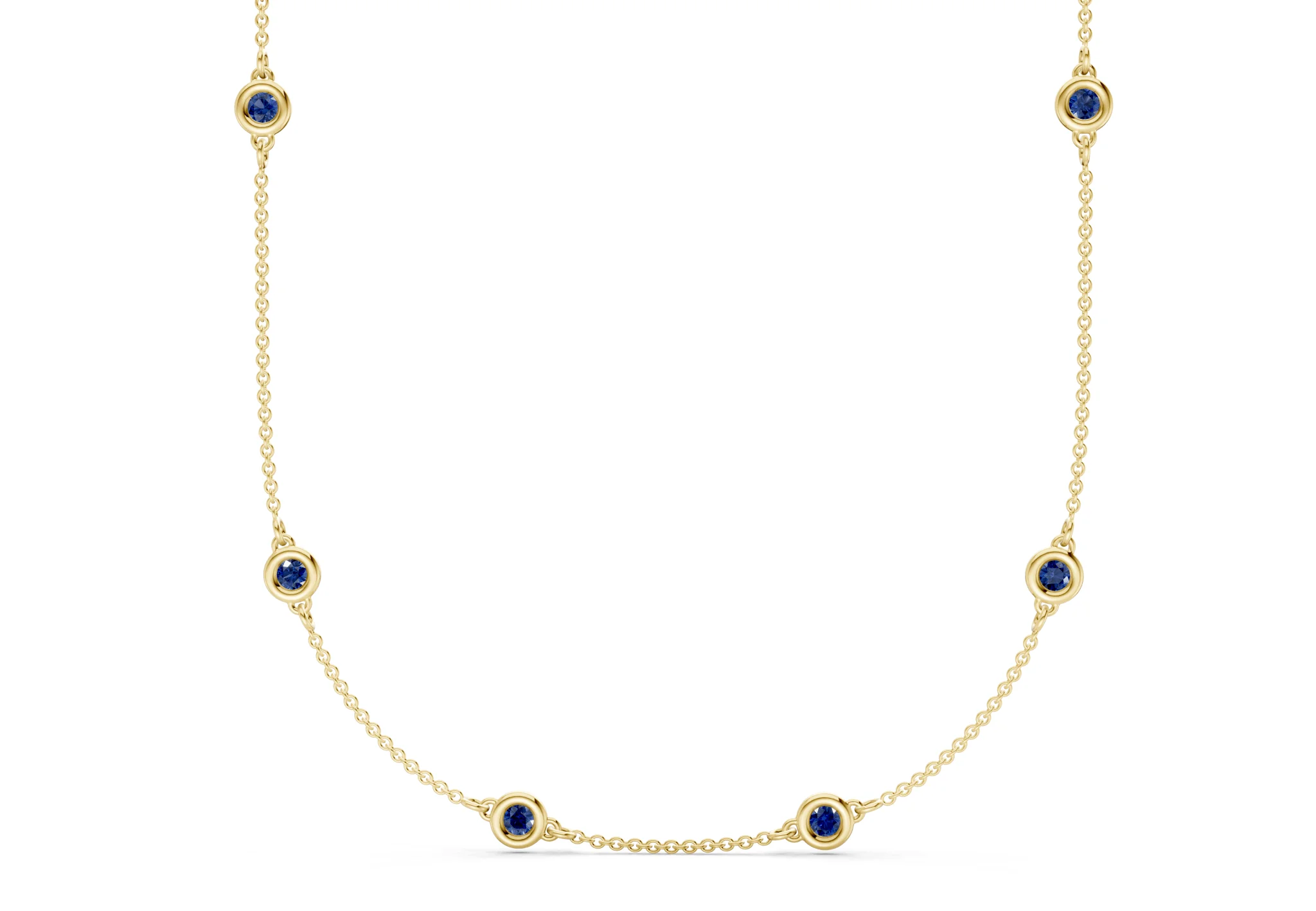 Harmony Sapphire Gemstone Stationed Necklace 3½ Carat Total Wt. - Image 2