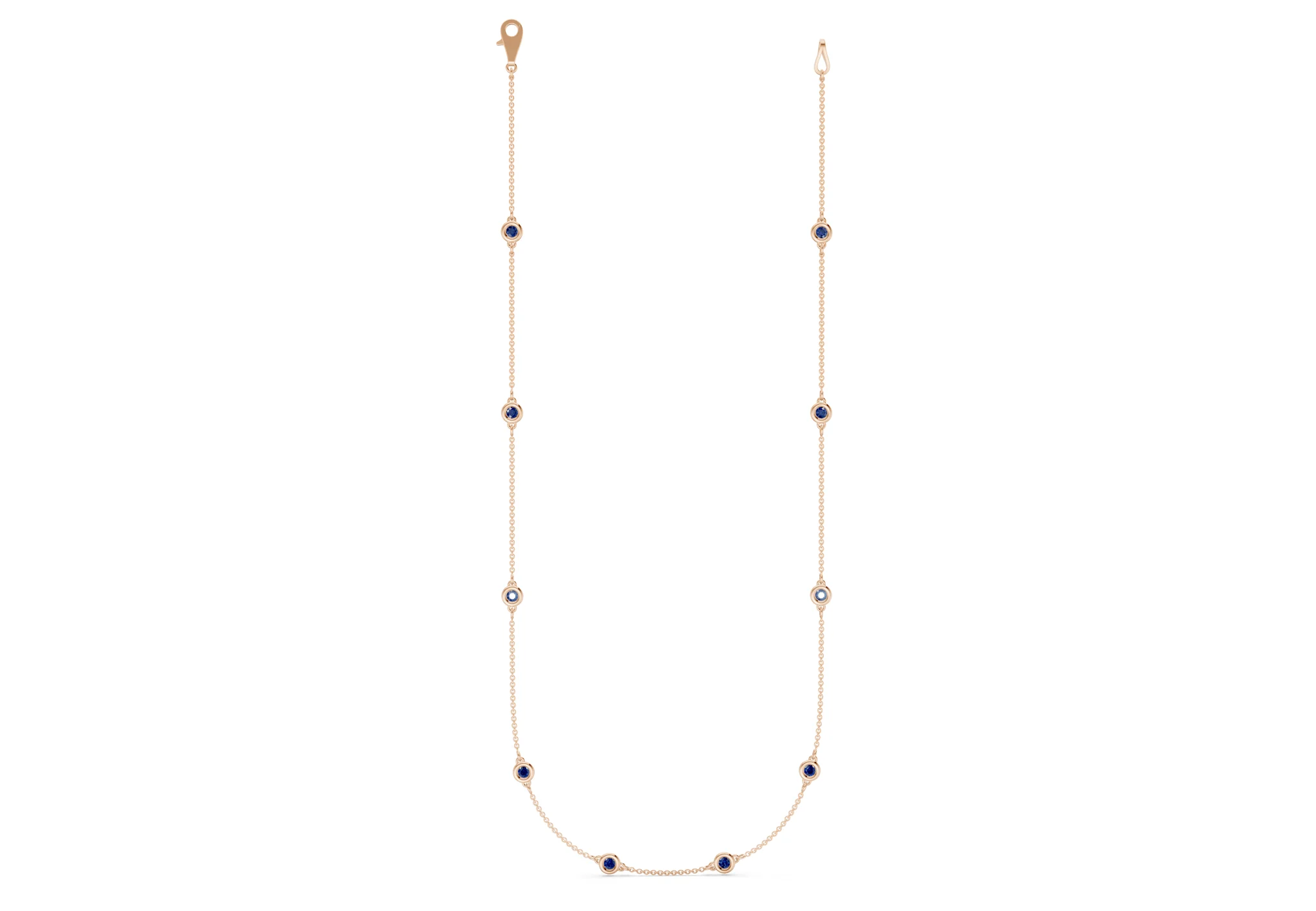 Harmony Sapphire Gemstone Stationed Necklace ½ Carat Total Wt. - Image 4