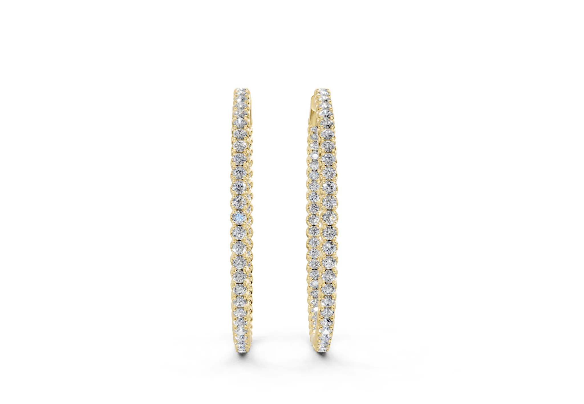 Elegant Inside-Out Diamond Hoop