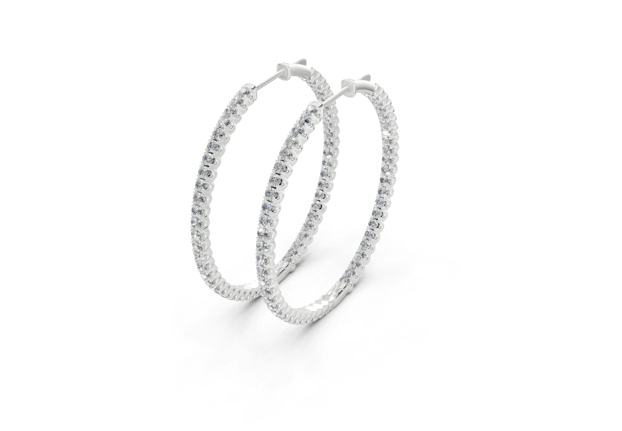 Elegant Inside-Out Diamond Hoop - Image 10