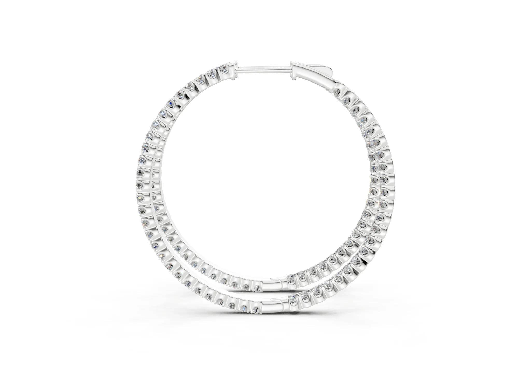Elegant Inside-Out Diamond Hoop - Image 12