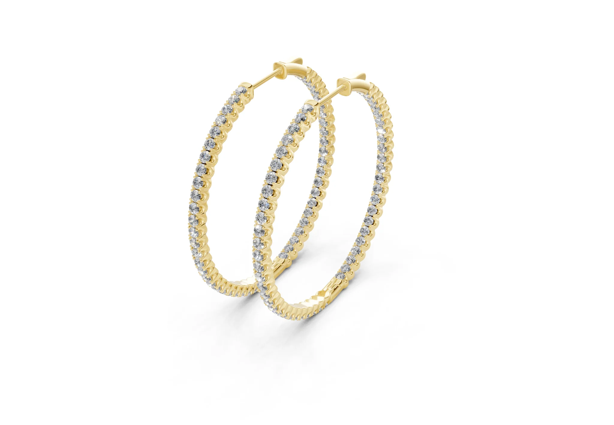 Elegant Inside-Out Diamond Hoop - Image 2