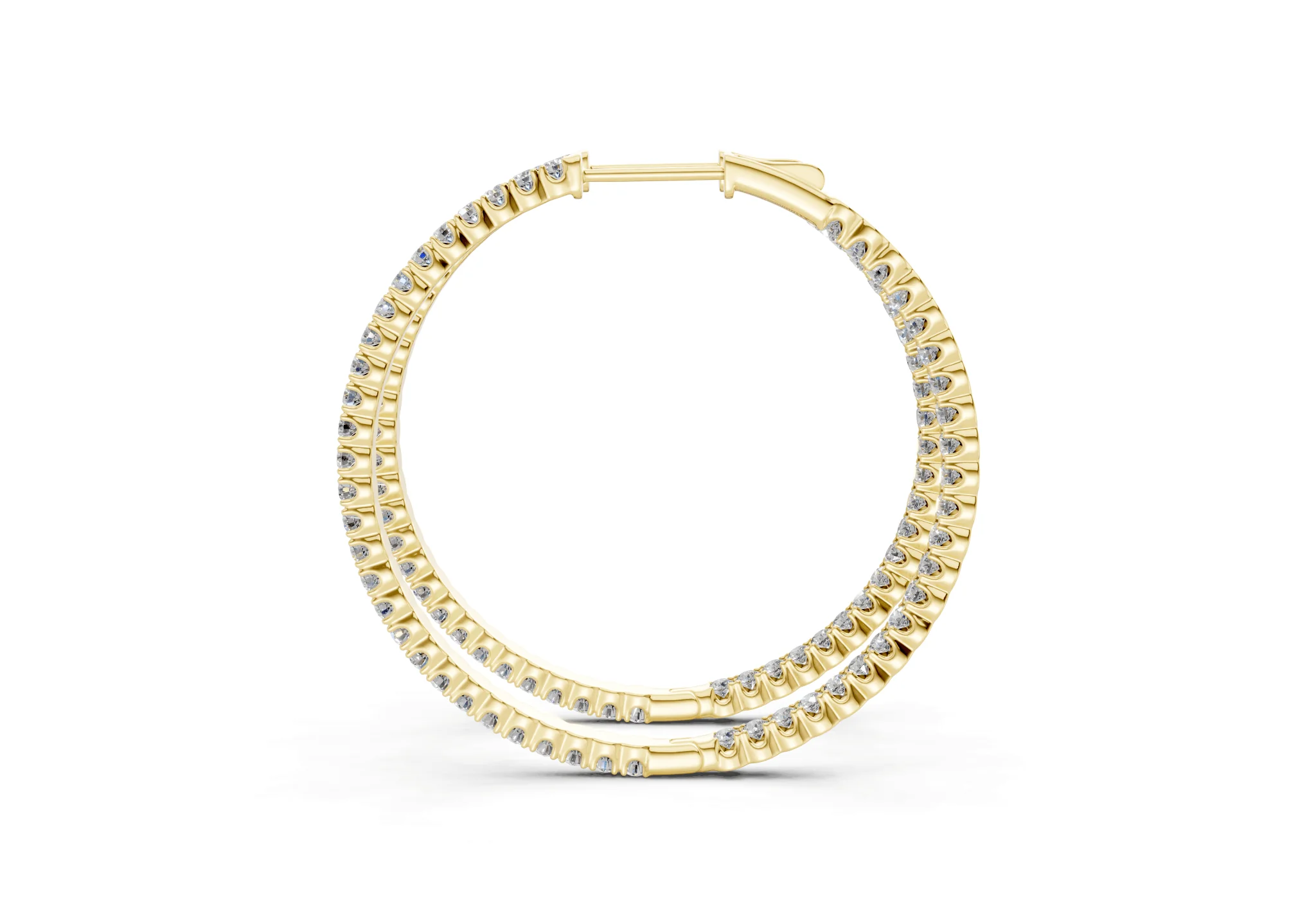 Elegant Inside-Out Diamond Hoop - Image 4