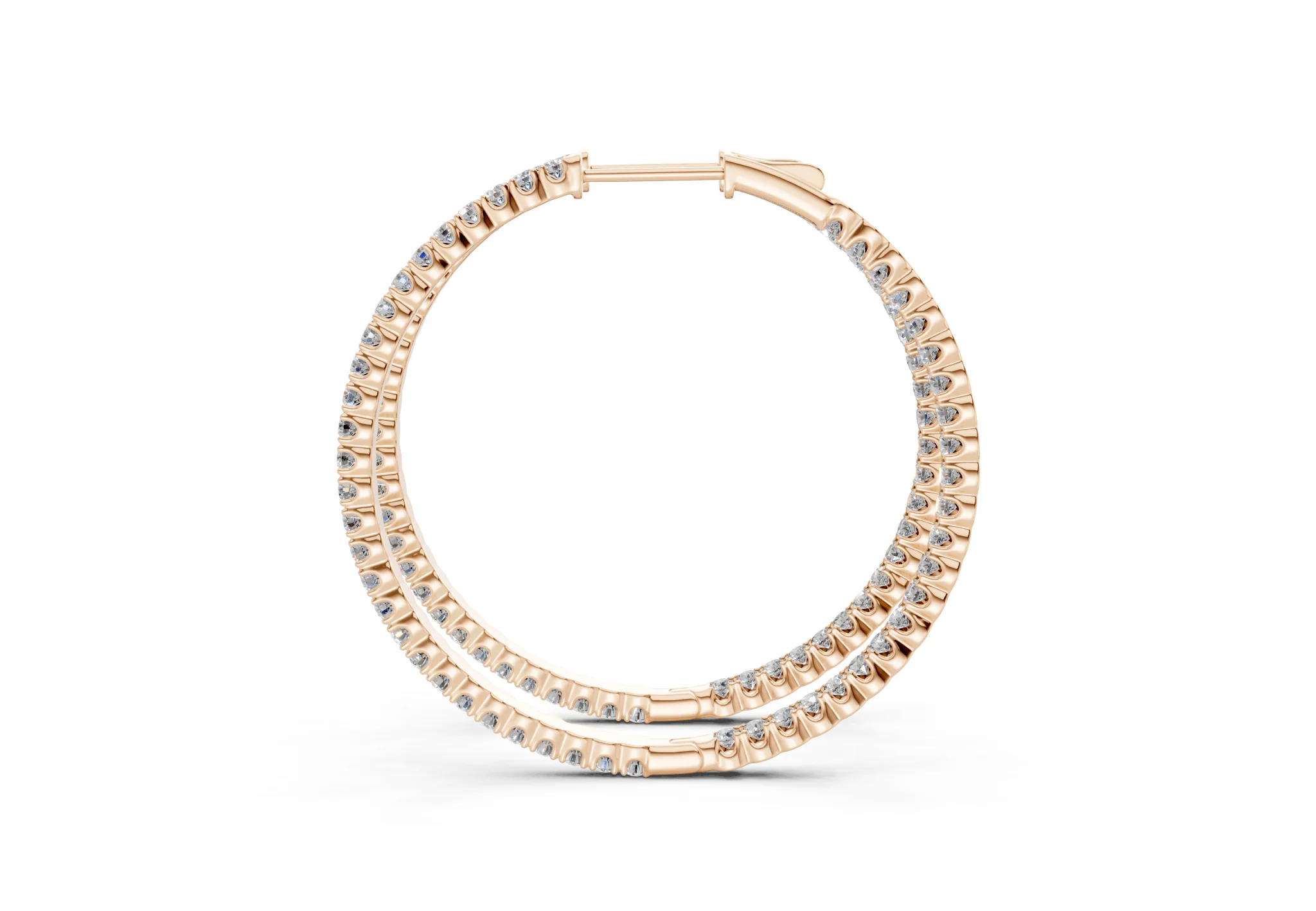 Elegant Inside-Out Diamond Hoop - Image 8