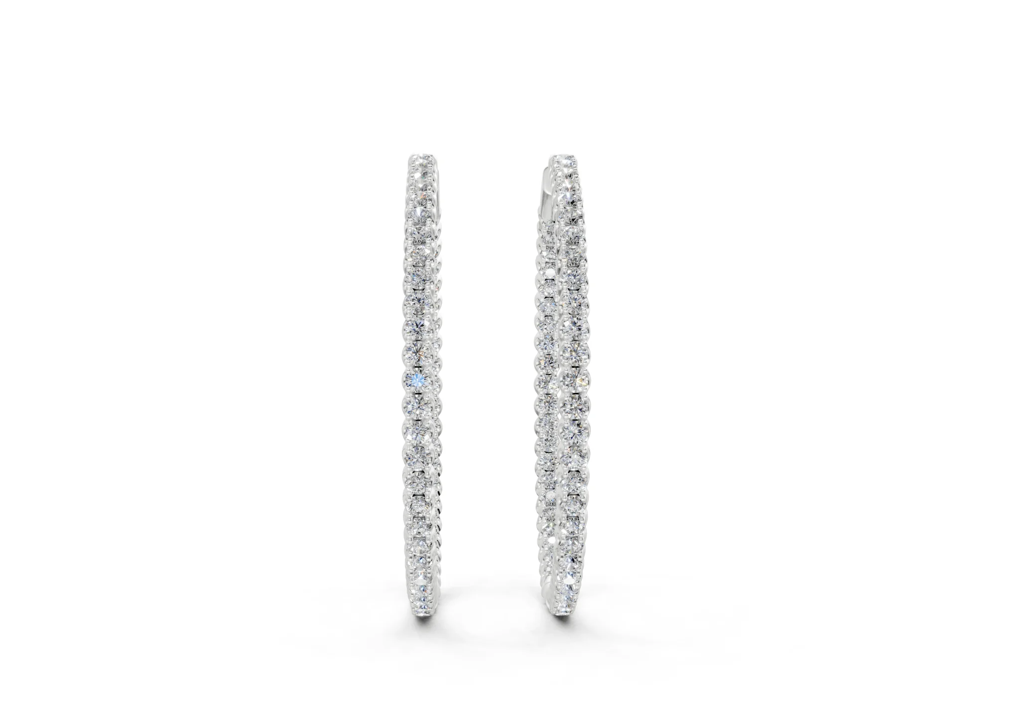 Elegant Inside-Out Diamond Hoop - Image 9