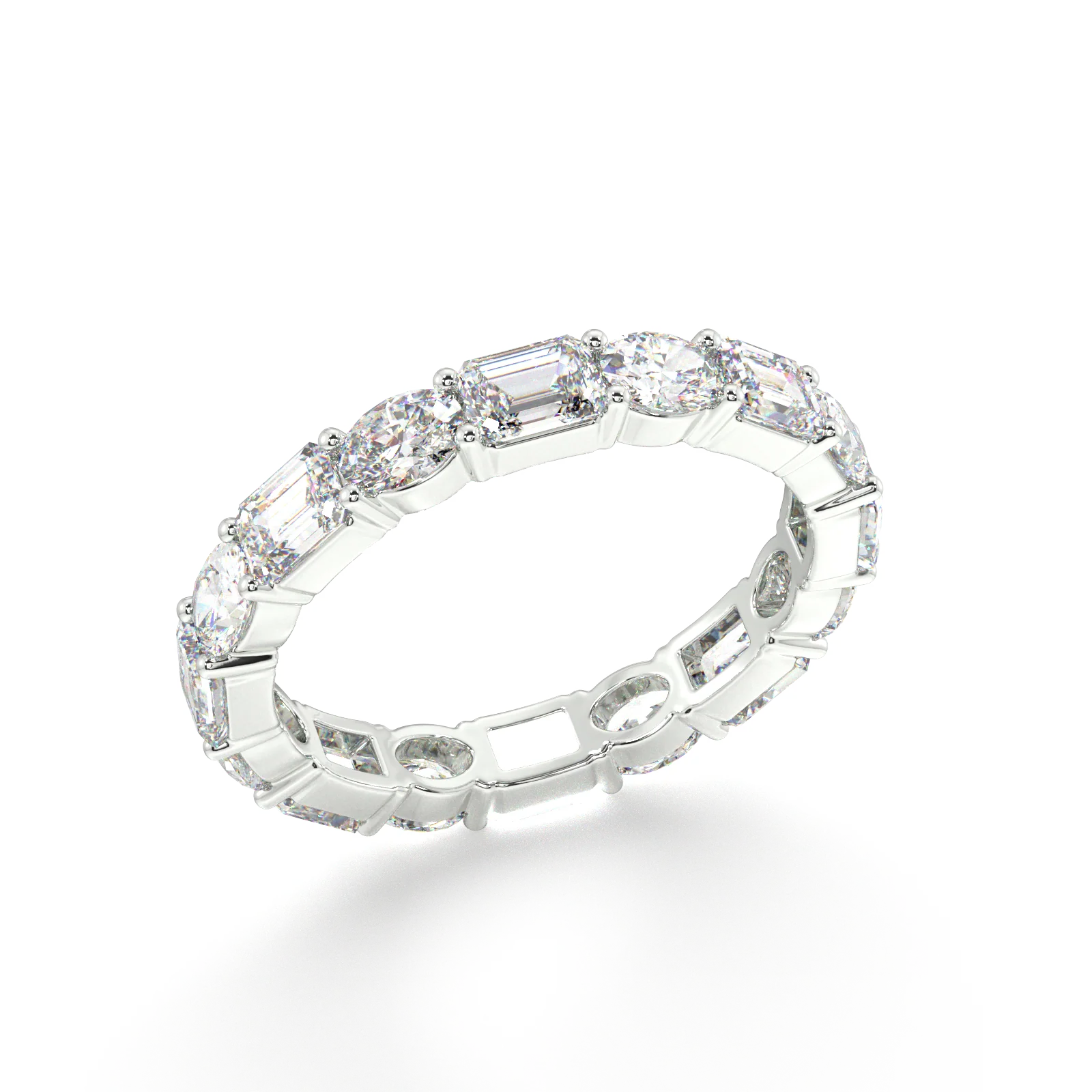 Lex Oval & Emerald Classic Eternity Bands - 3ct - Image 11
