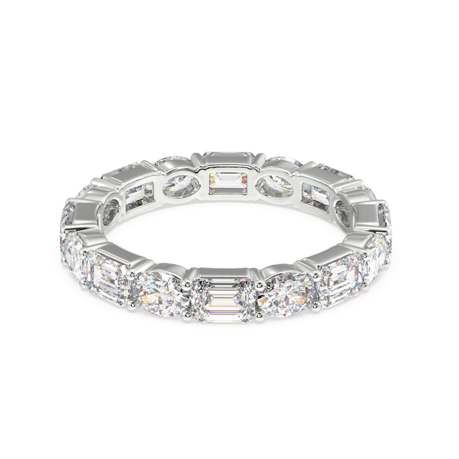 Lex Oval & Emerald Classic Eternity Bands - 3ct - Image 15