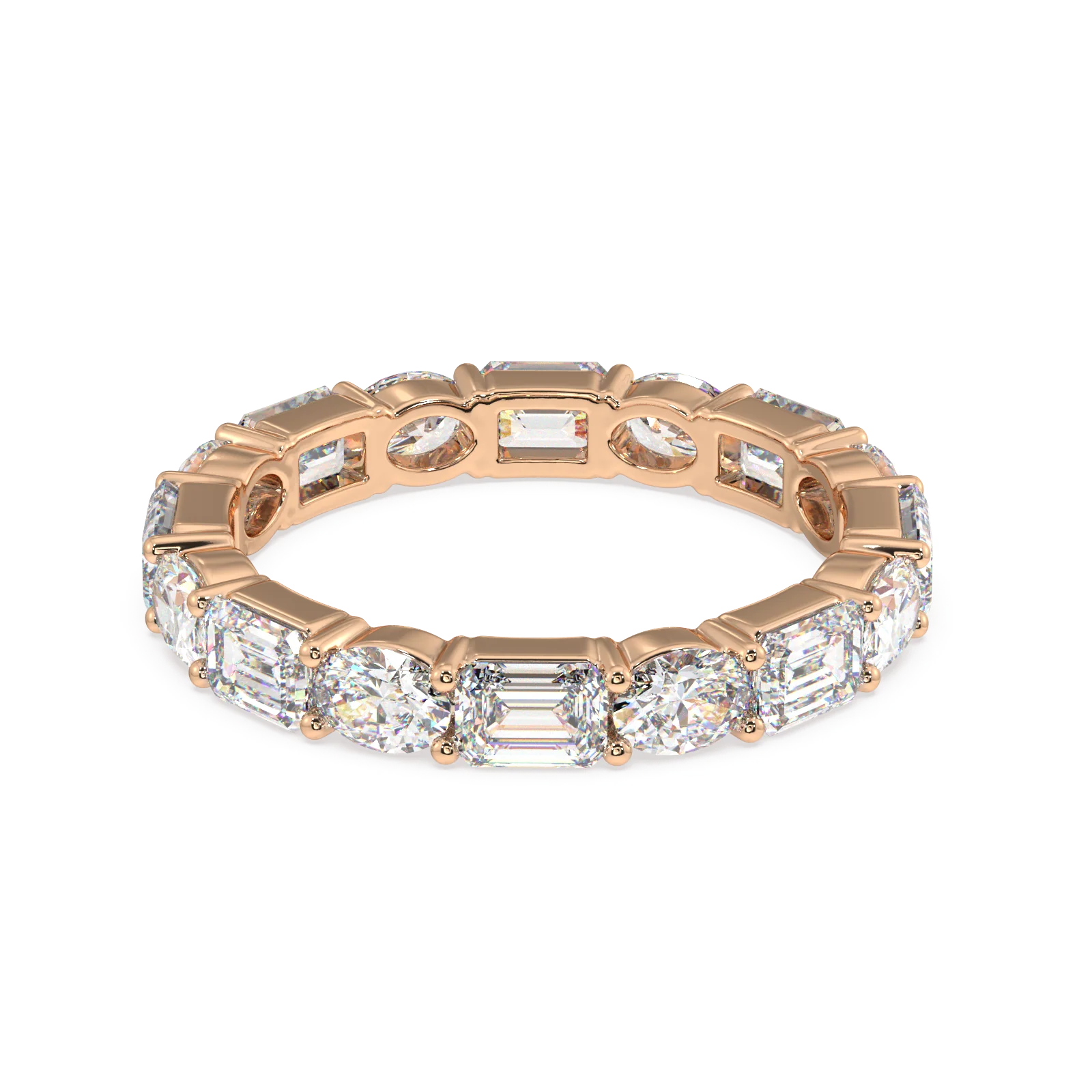 Lex Oval & Emerald Classic Eternity Bands - 3ct - Image 6