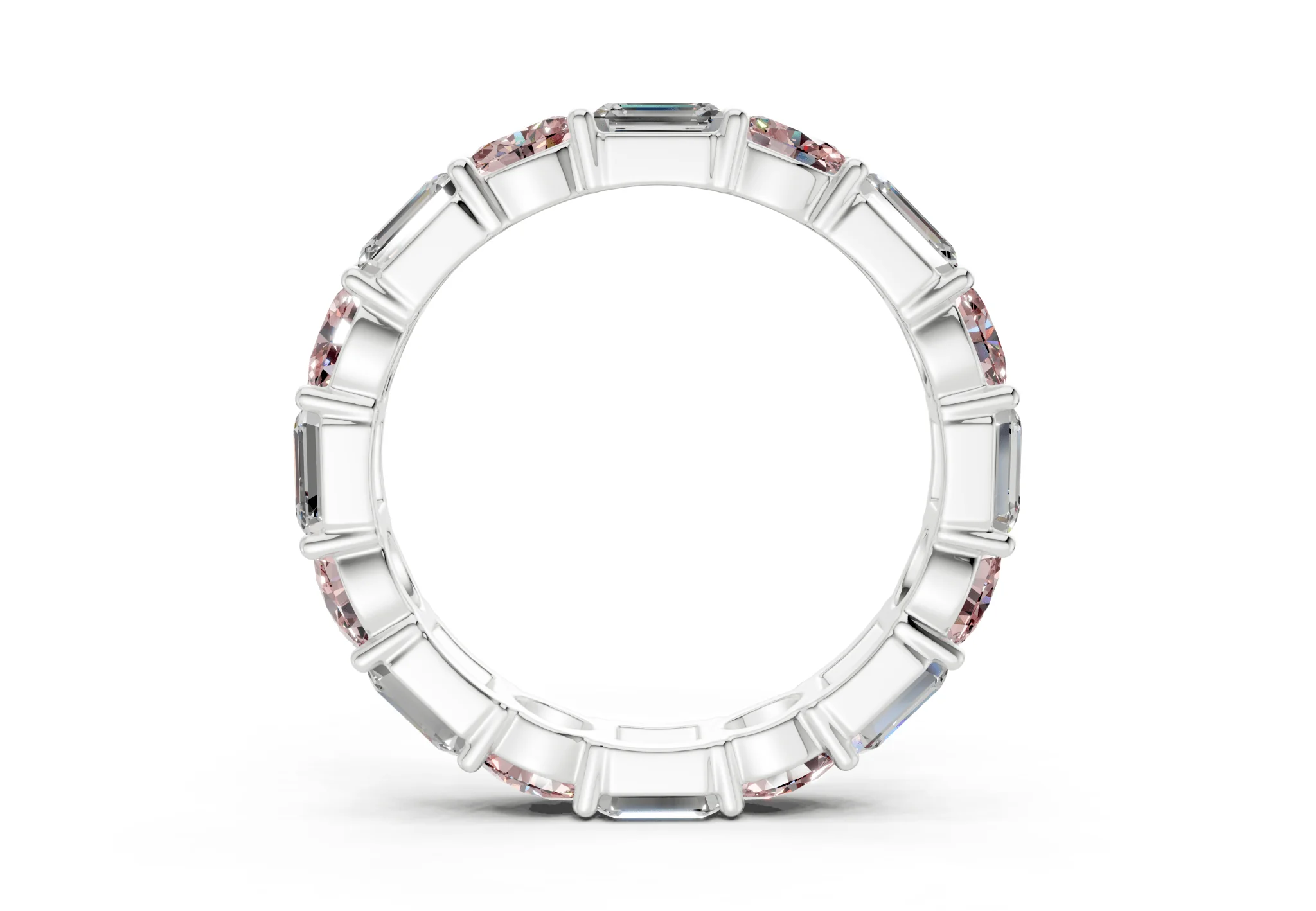 Lex Oval & Emerald Cut Pink Diamond Eternity Band 3 Carat Total Wt. - Image 10