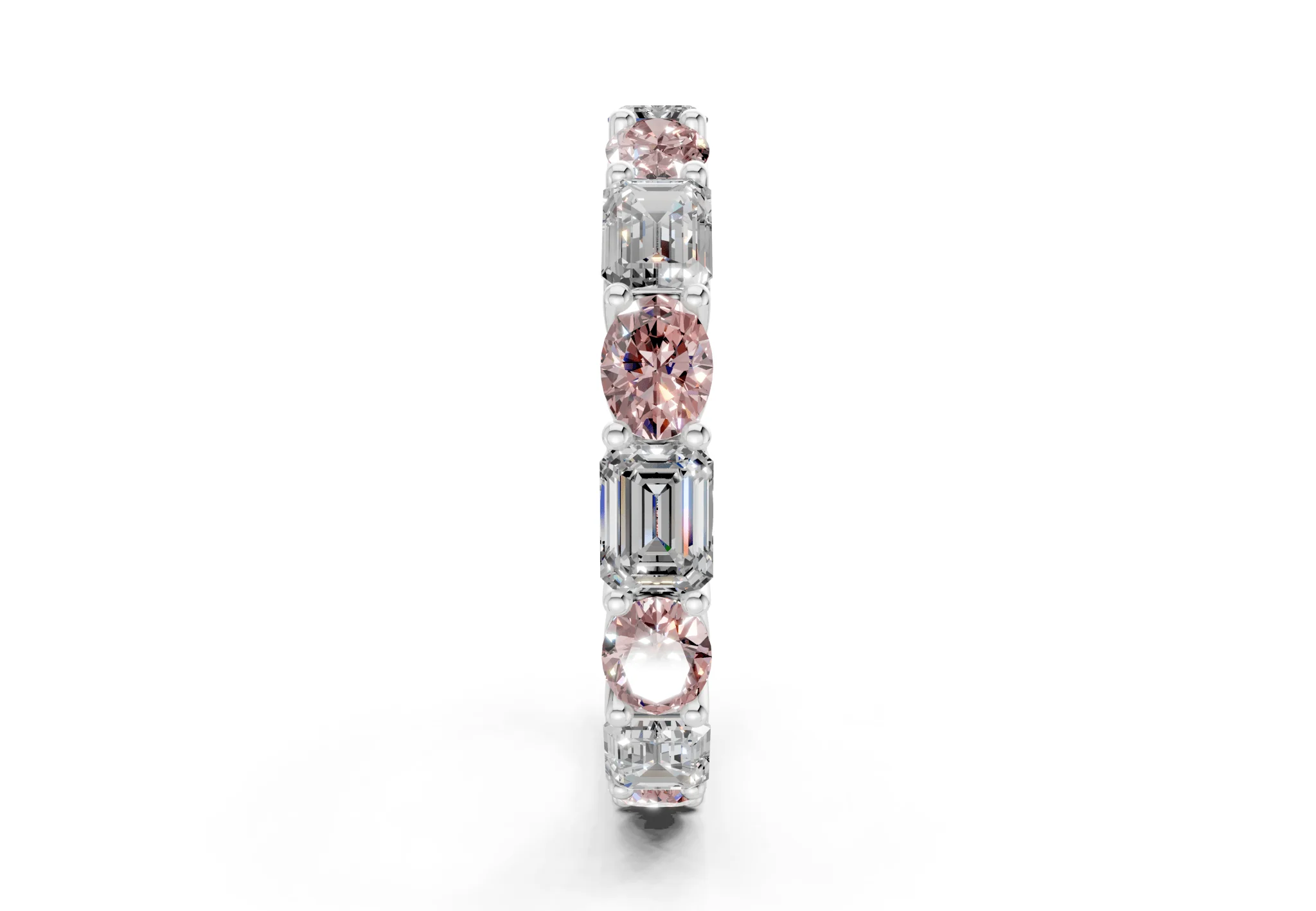 Lex Oval & Emerald Cut Pink Diamond Eternity Band 3 Carat Total Wt. - Image 11