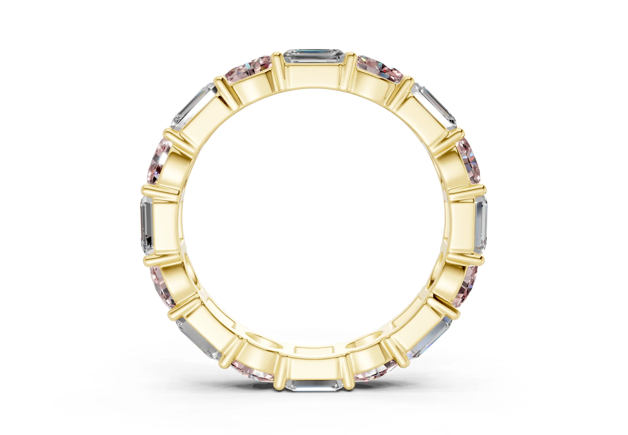 Lex Oval & Emerald Cut Pink Diamond Eternity Band 3 Carat Total Wt. - Image 2
