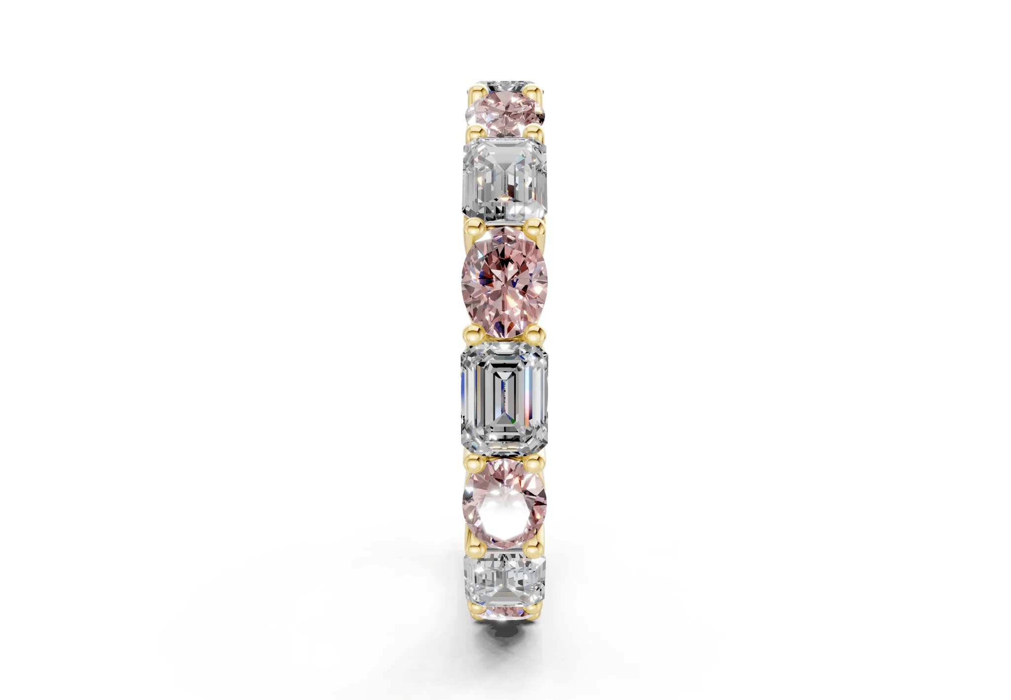 Lex Oval & Emerald Cut Pink Diamond Eternity Band 3 Carat Total Wt. - Image 3