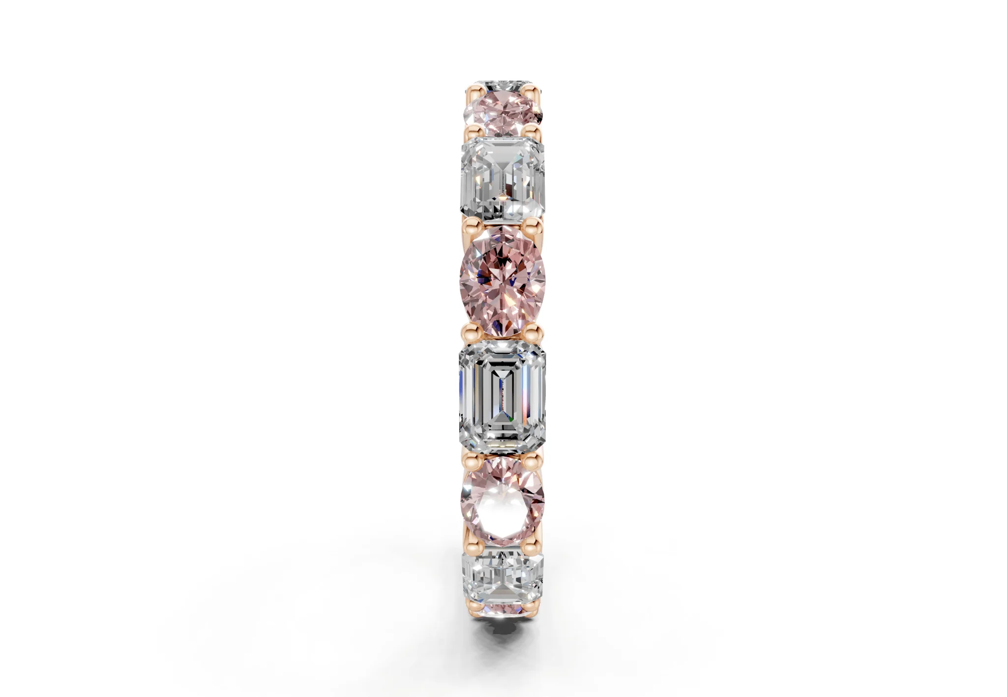 Lex Oval & Emerald Cut Pink Diamond Eternity Band 3 Carat Total Wt. - Image 7