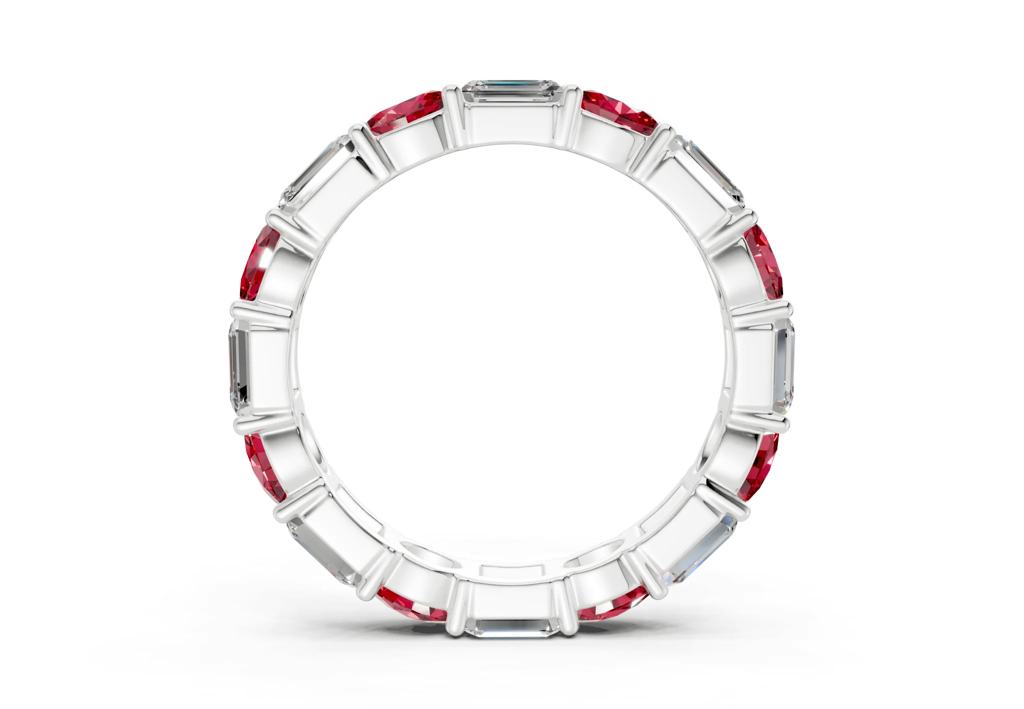 Lex Oval & Emerald Cut Ruby Gemstone Eternity Band 3 Carat Total Wt. - Image 10