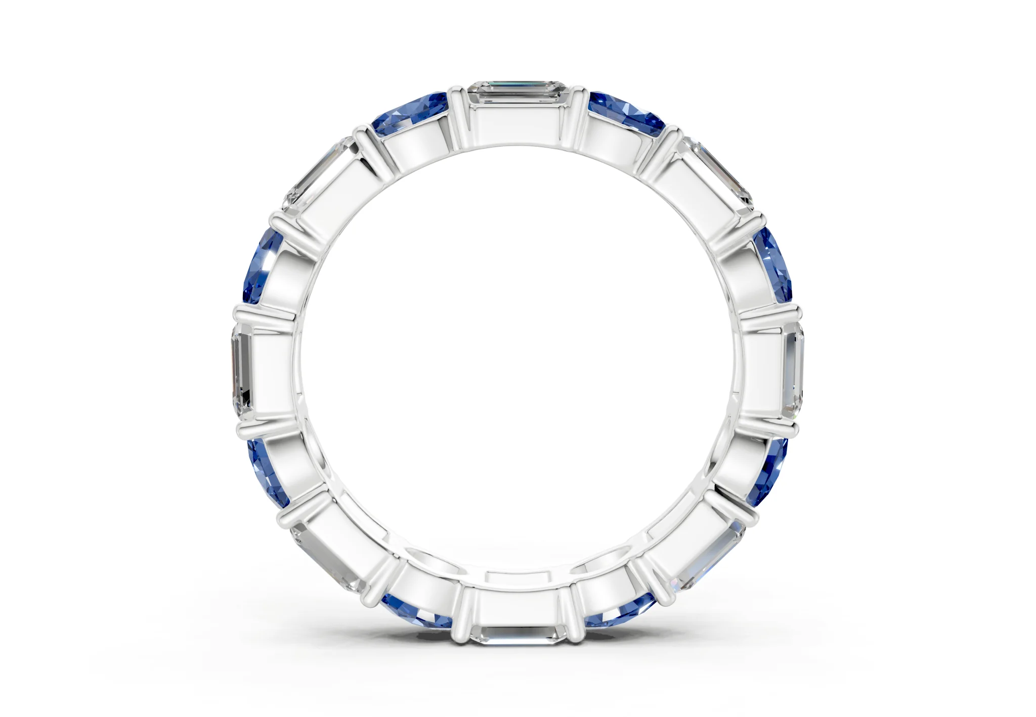 Lex Oval & Emerald Cut Sapphire Gemstone Eternity Band 3 Carat Total Wt. - Image 10