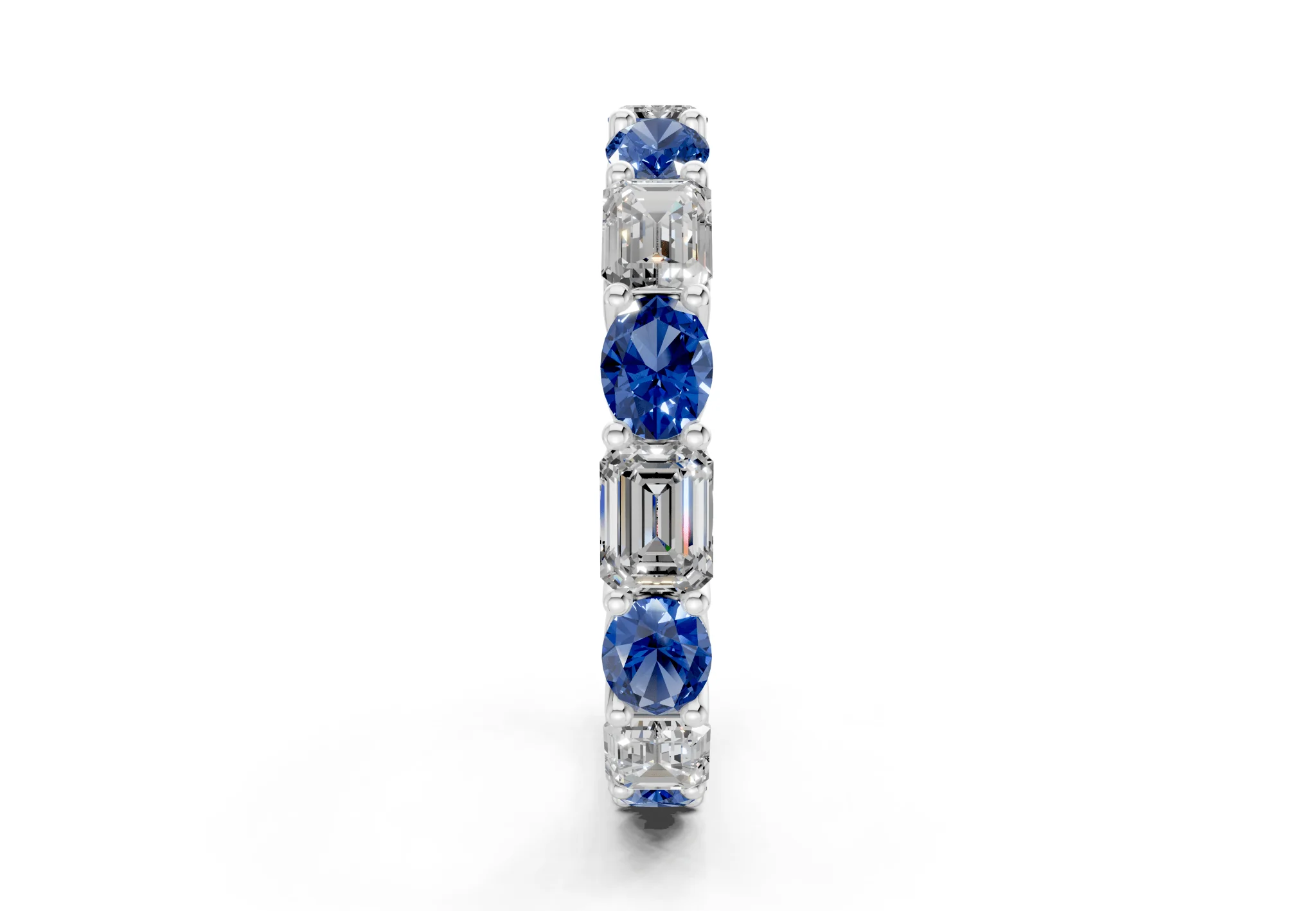 Lex Oval & Emerald Cut Sapphire Gemstone Eternity Band 3 Carat Total Wt. - Image 11