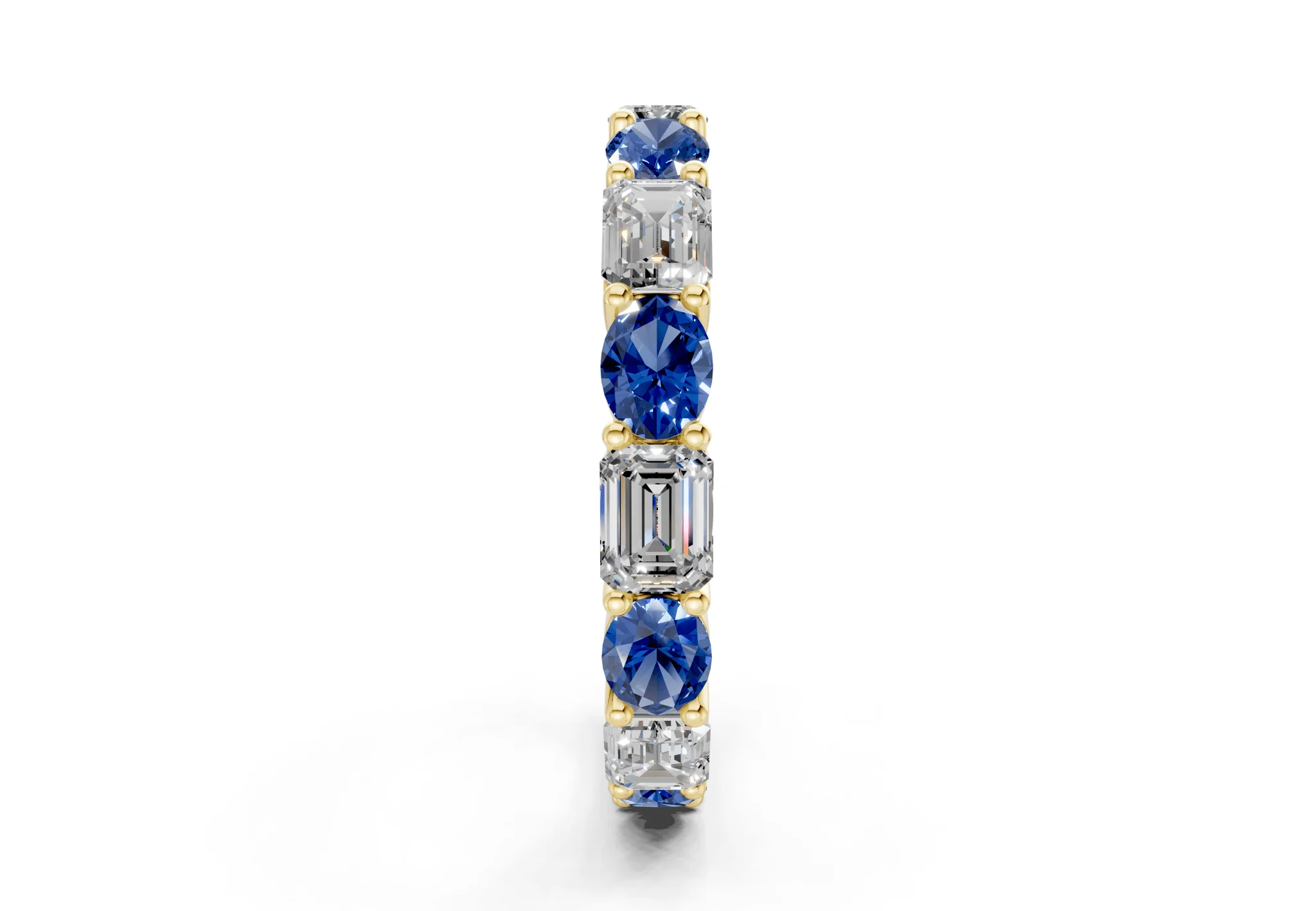 Lex Oval & Emerald Cut Sapphire Gemstone Eternity Band 3 Carat Total Wt. - Image 3