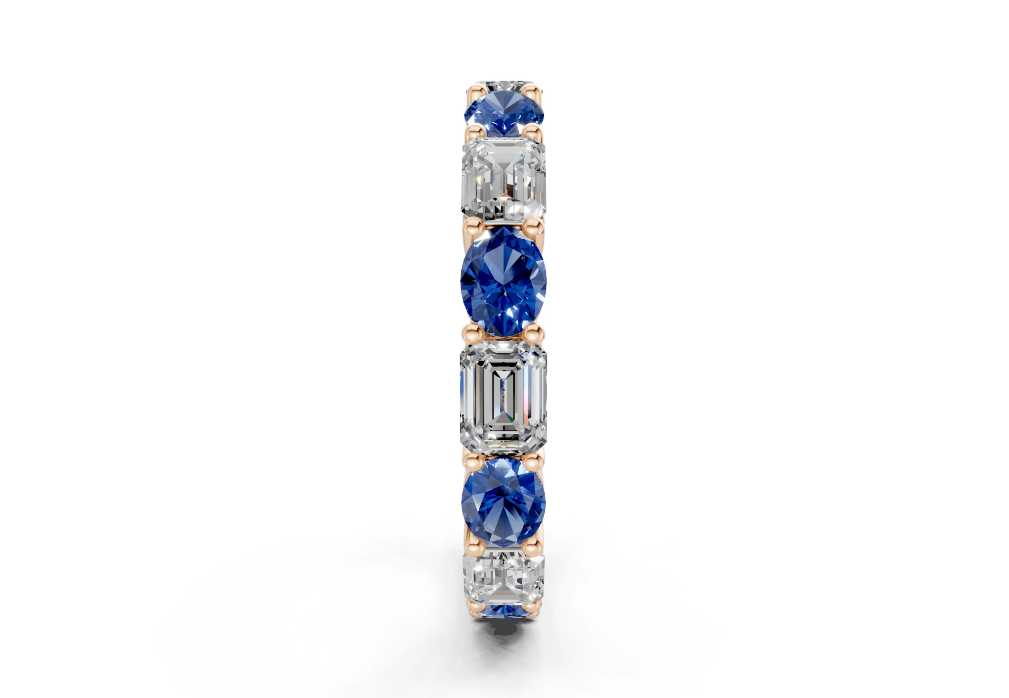 Lex Oval & Emerald Cut Sapphire Gemstone Eternity Band 3 Carat Total Wt. - Image 7