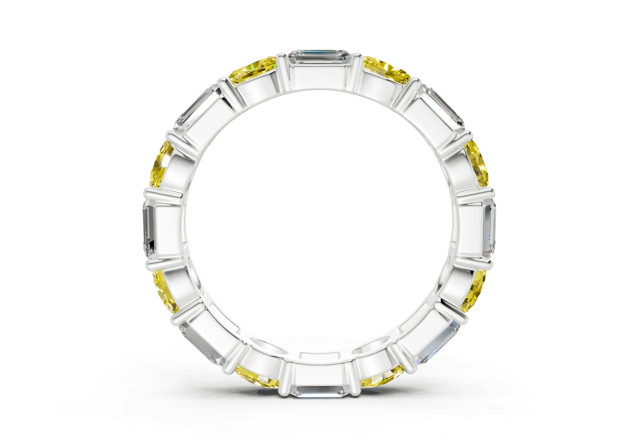 Lex Oval & Emerald Cut Yellow Diamond Eternity Band 3 Carat Total Wt. - Image 10