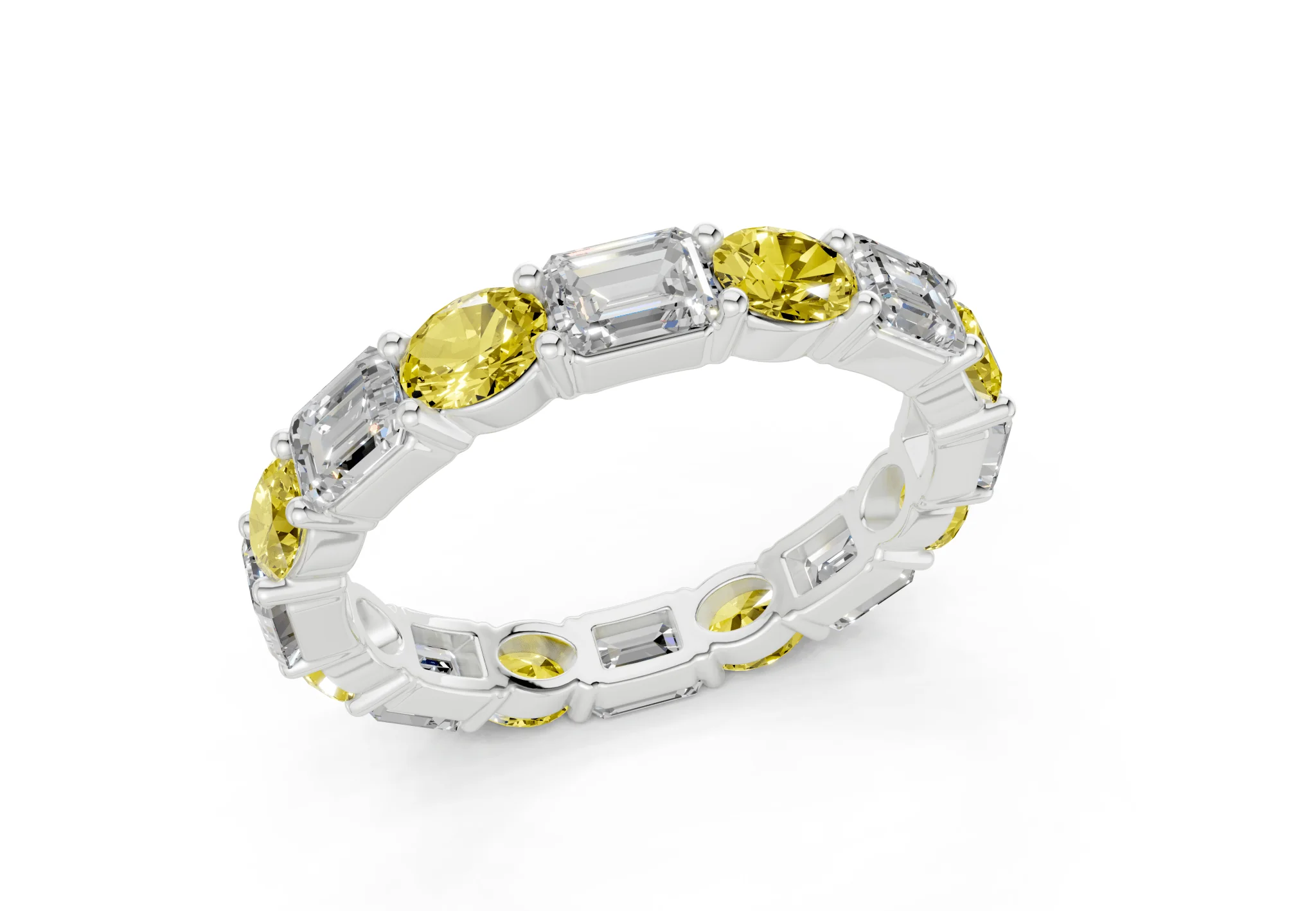 Lex Oval & Emerald Cut Yellow Diamond Eternity Band 3 Carat Total Wt. - Image 12
