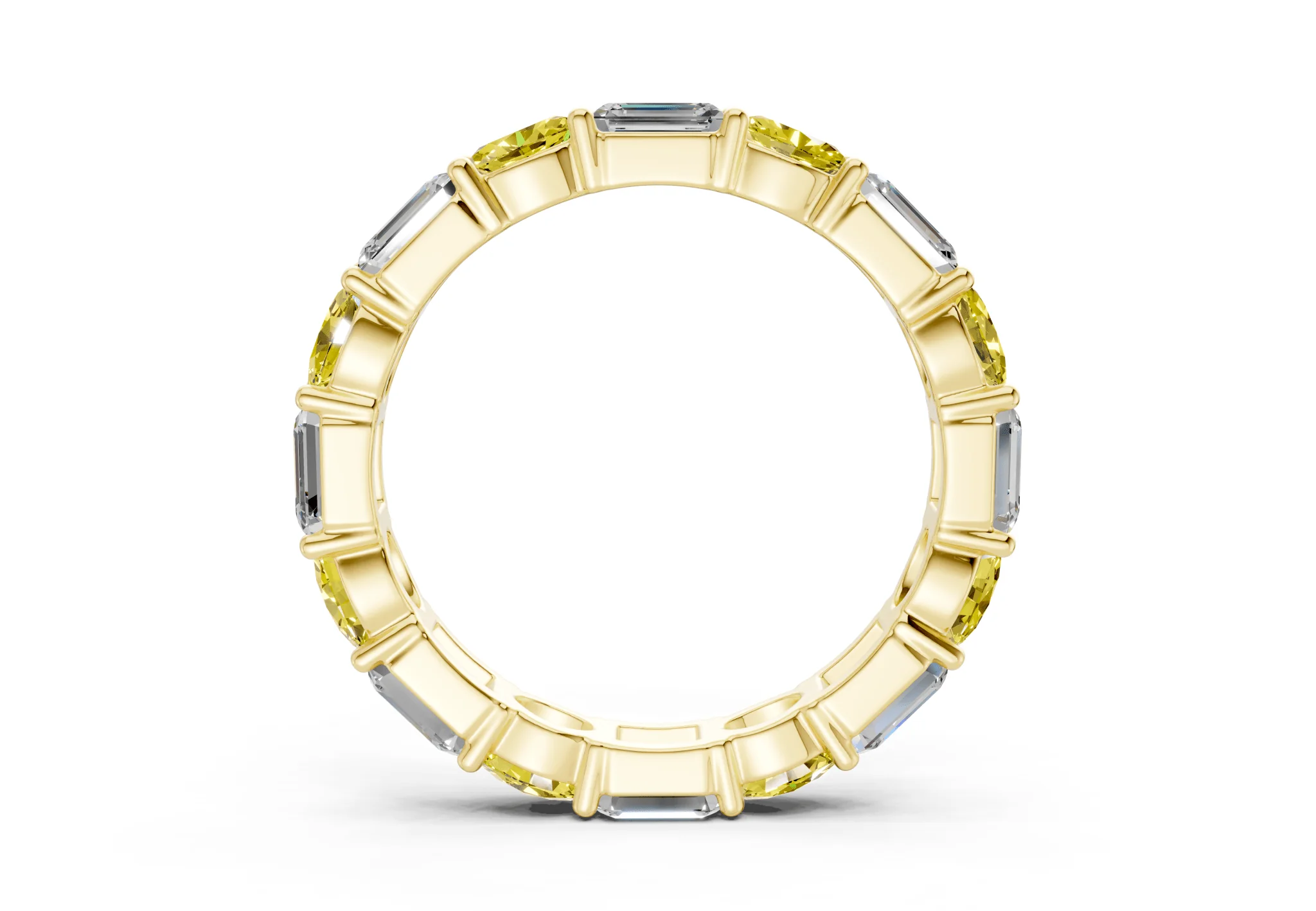 Lex Oval & Emerald Cut Yellow Diamond Eternity Band 3 Carat Total Wt. - Image 2