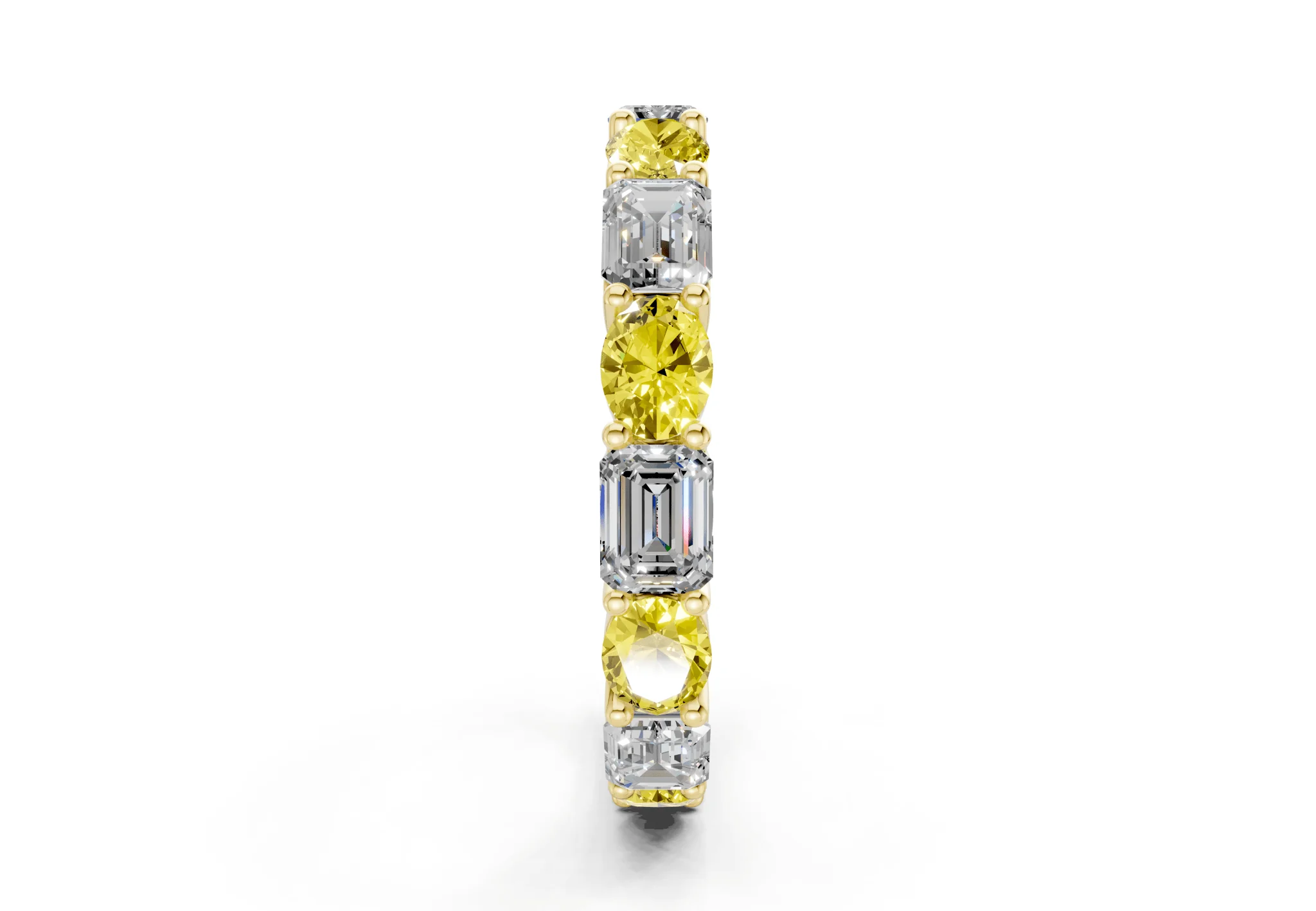 Lex Oval & Emerald Cut Yellow Diamond Eternity Band 3 Carat Total Wt. - Image 3