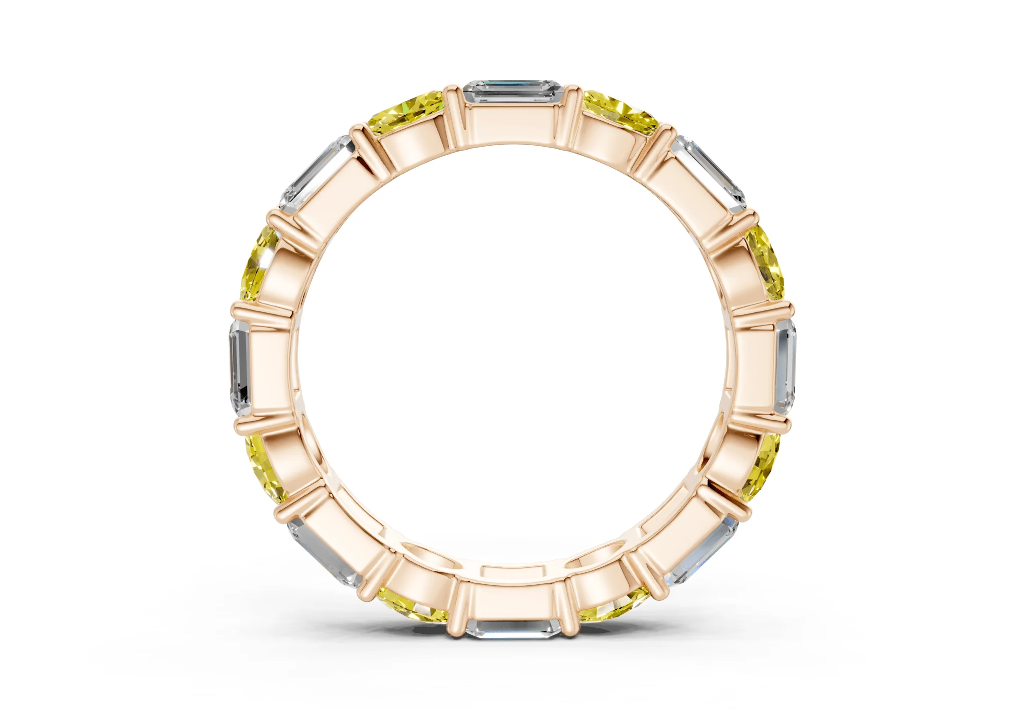 Lex Oval & Emerald Cut Yellow Diamond Eternity Band 3 Carat Total Wt. - Image 6