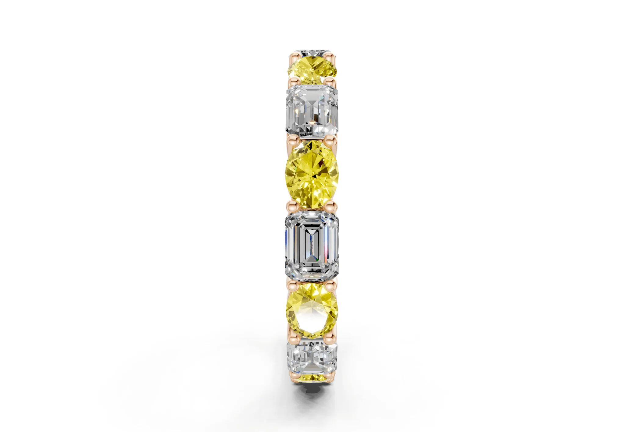 Lex Oval & Emerald Cut Yellow Diamond Eternity Band 3 Carat Total Wt. - Image 7