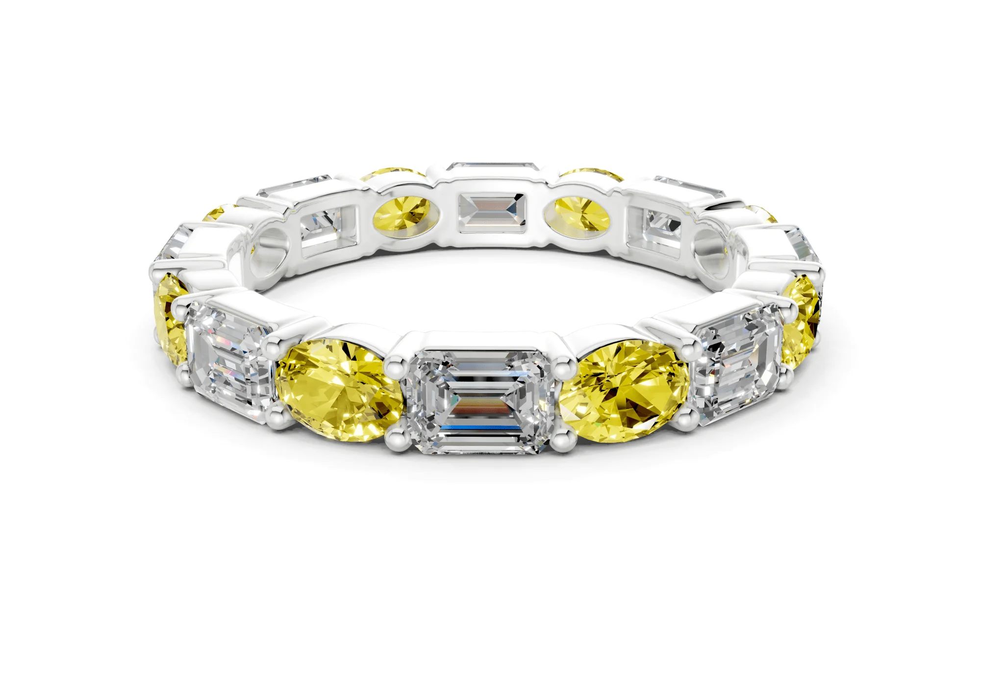 Lex Oval & Emerald Cut Yellow Diamond Eternity Band 3 Carat Total Wt. - Image 9