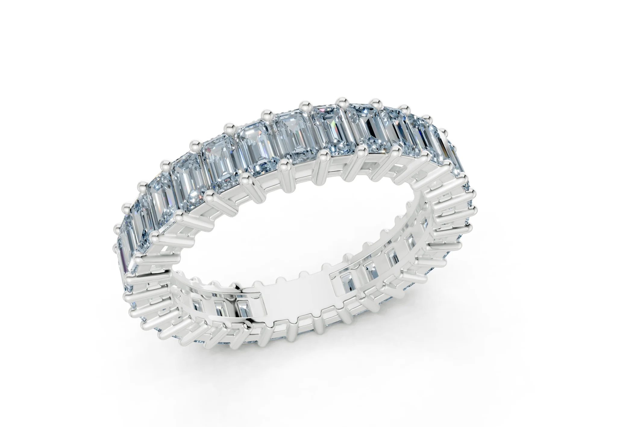 Melrose Emerald Cut Blue Diamond Eternity Band 2½ Carat Total Wt. - Image 12
