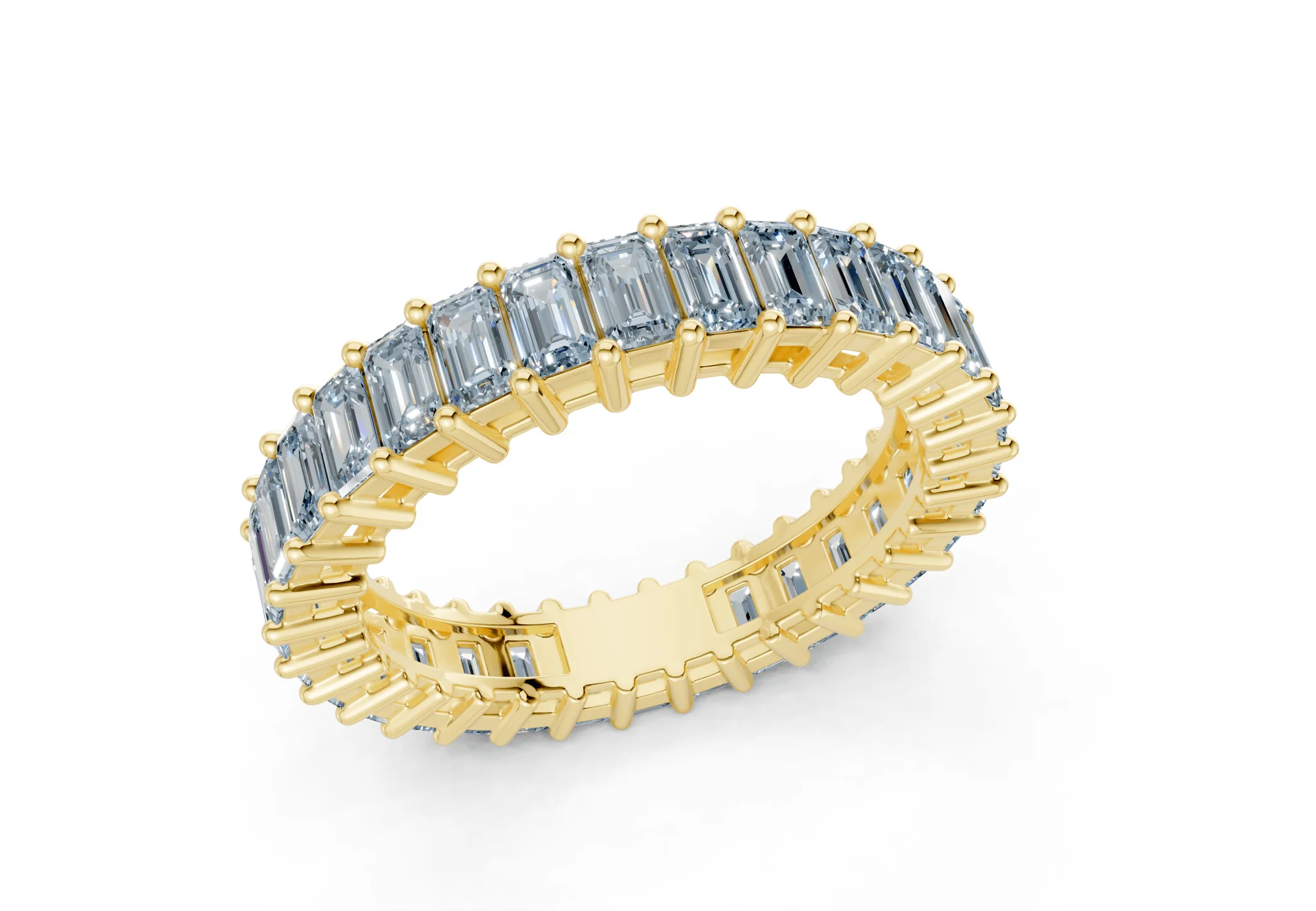 Melrose Emerald Cut Blue Diamond Eternity Band 6 Carat Total Wt. - Image 4