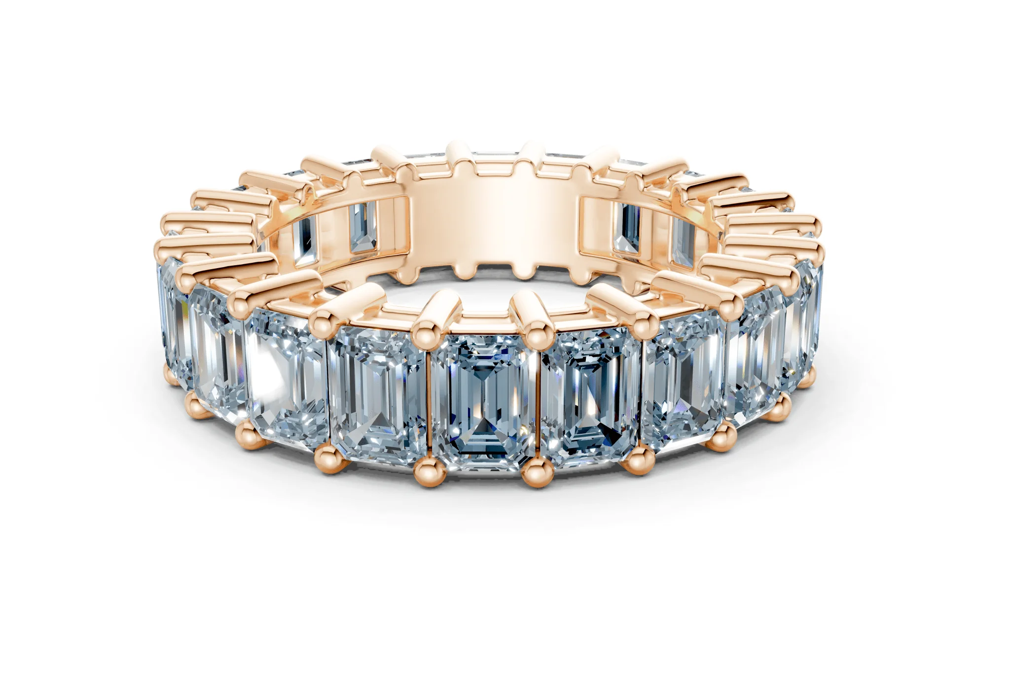 Melrose Emerald Cut Blue Diamond Eternity Band 8½ Carat Total Wt. - Image 5