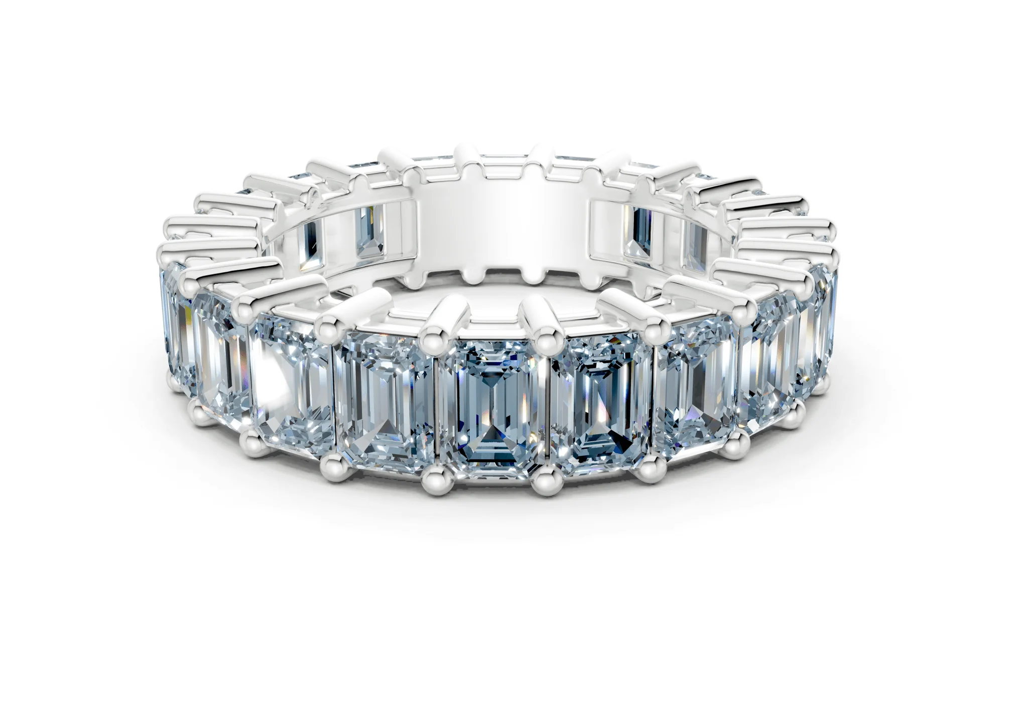 Melrose Emerald Cut Blue Diamond Eternity Band 8½ Carat Total Wt. - Image 9