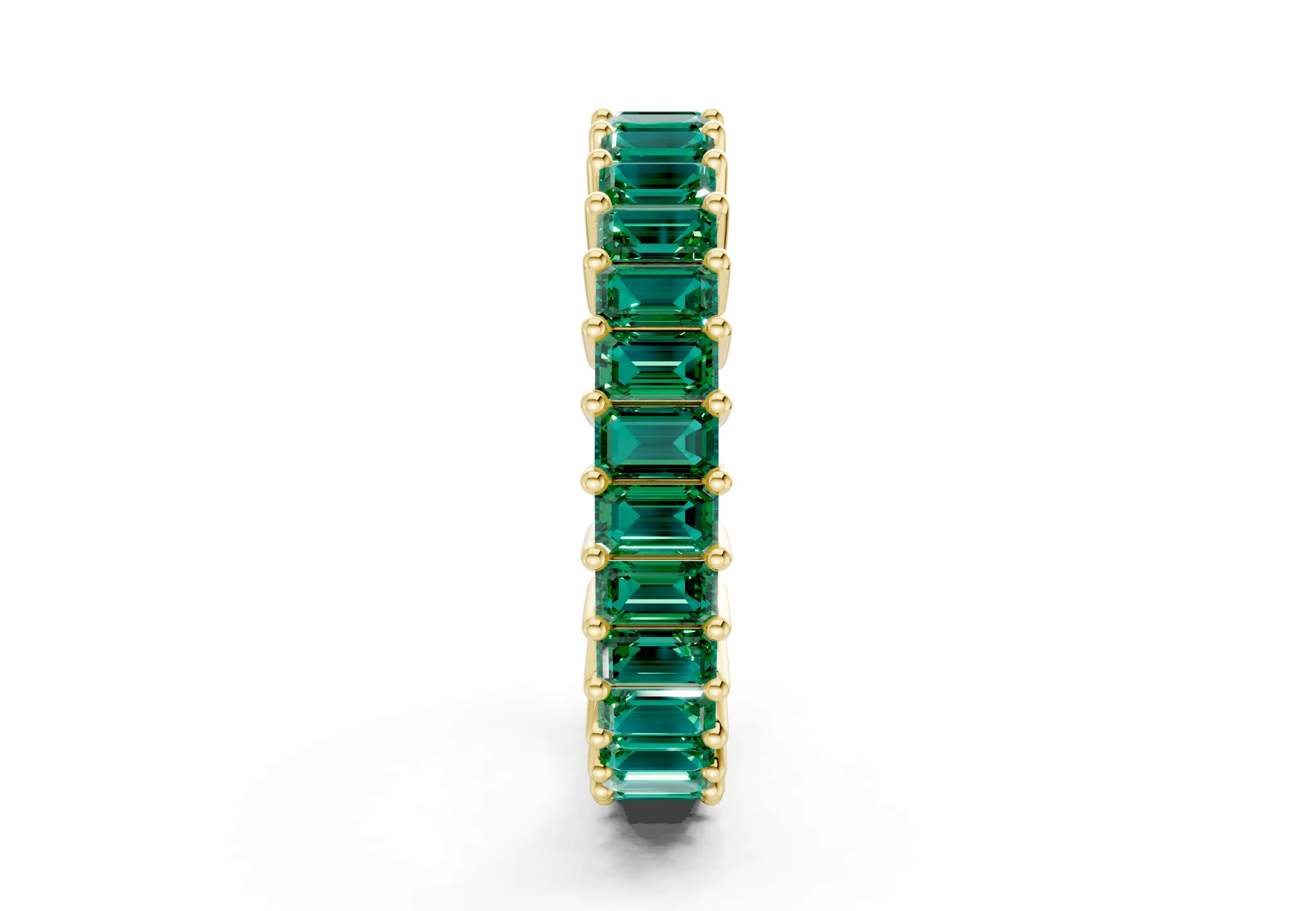 Melrose Emerald Cut Emerald Gemstone Eternity Band 2½ Carat Total Wt. - Image 3