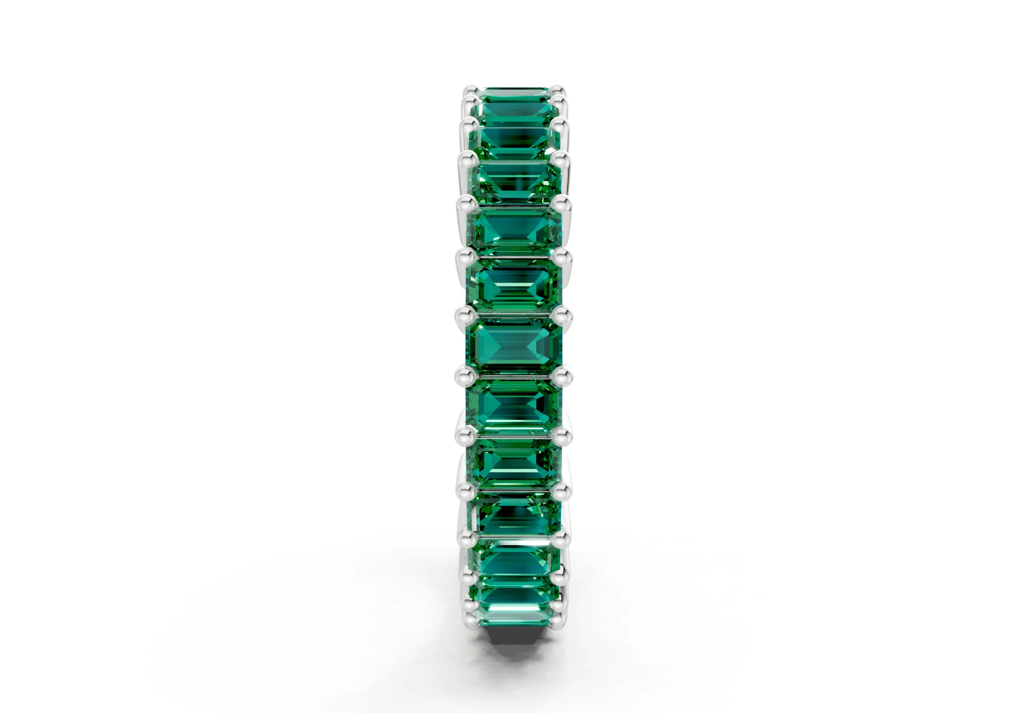 Melrose Emerald Cut Emerald Gemstone Eternity Band 6 Carat Total Wt. - Image 11